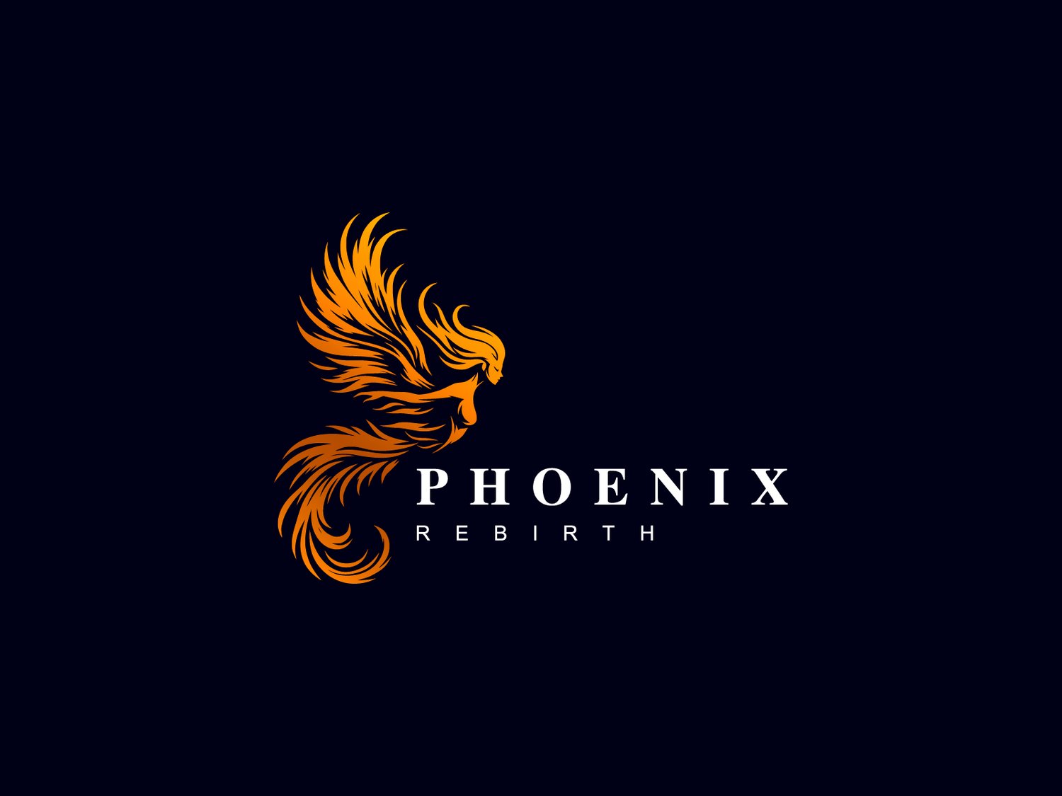 Hand-illustrated phoenix logo featuring a fiery and dynamic design, ideal for branding, merchandise, and business identity.