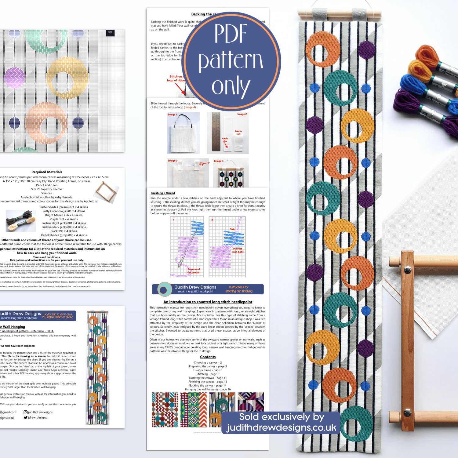 PDF INSTANT DOWNLOAD, needlepoint pattern chart and instructions ...