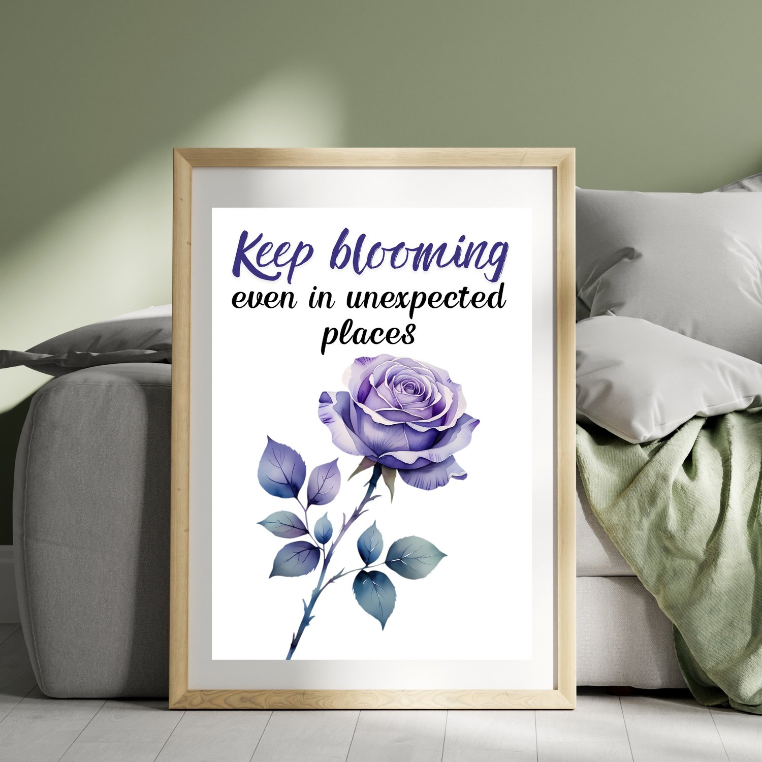 watercolor flower motivational quote wall art