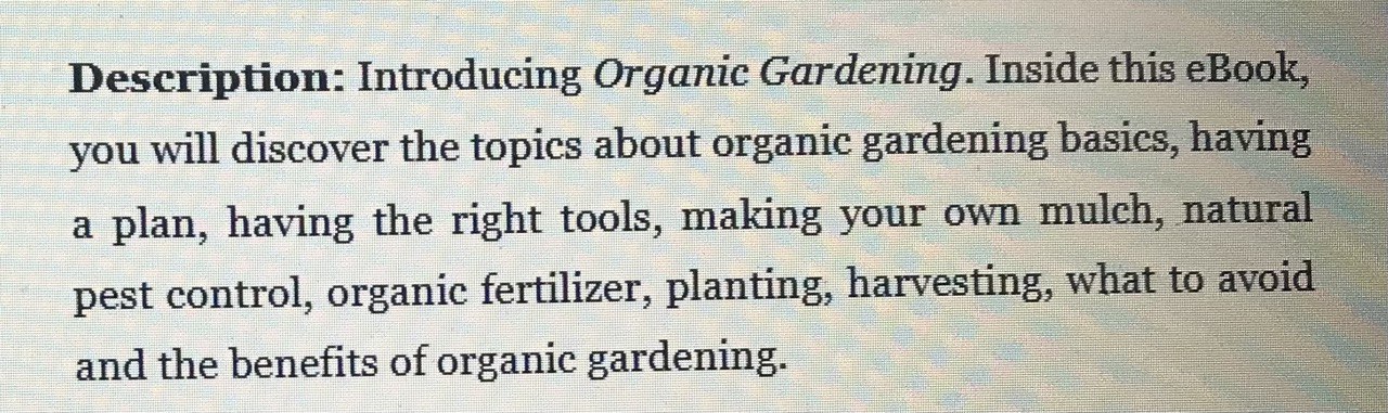 organic gardening