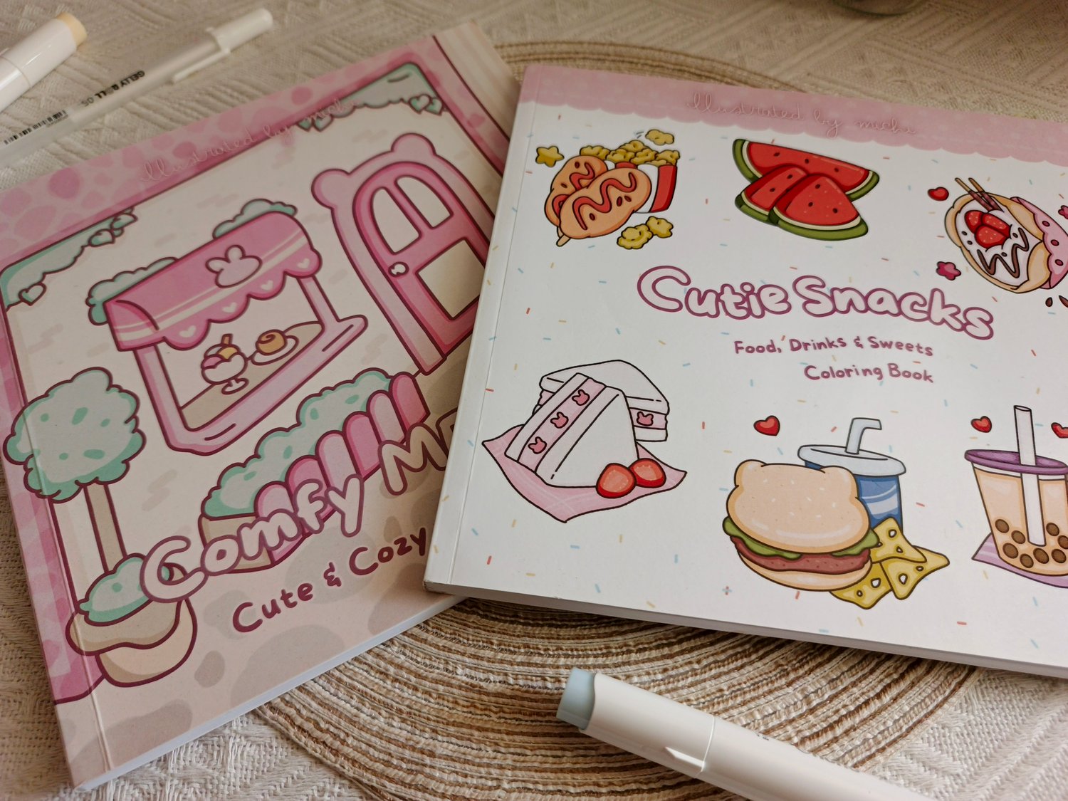 pink coloring books with Ohuhu marker