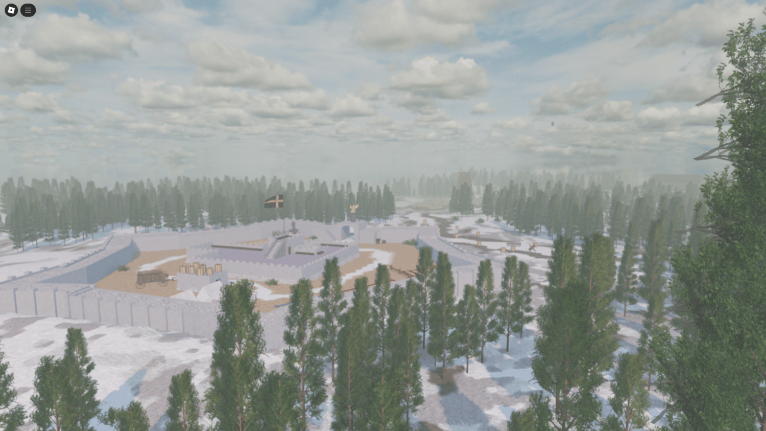 Realistic Military Stronghold with Defensive Walls and Cannons