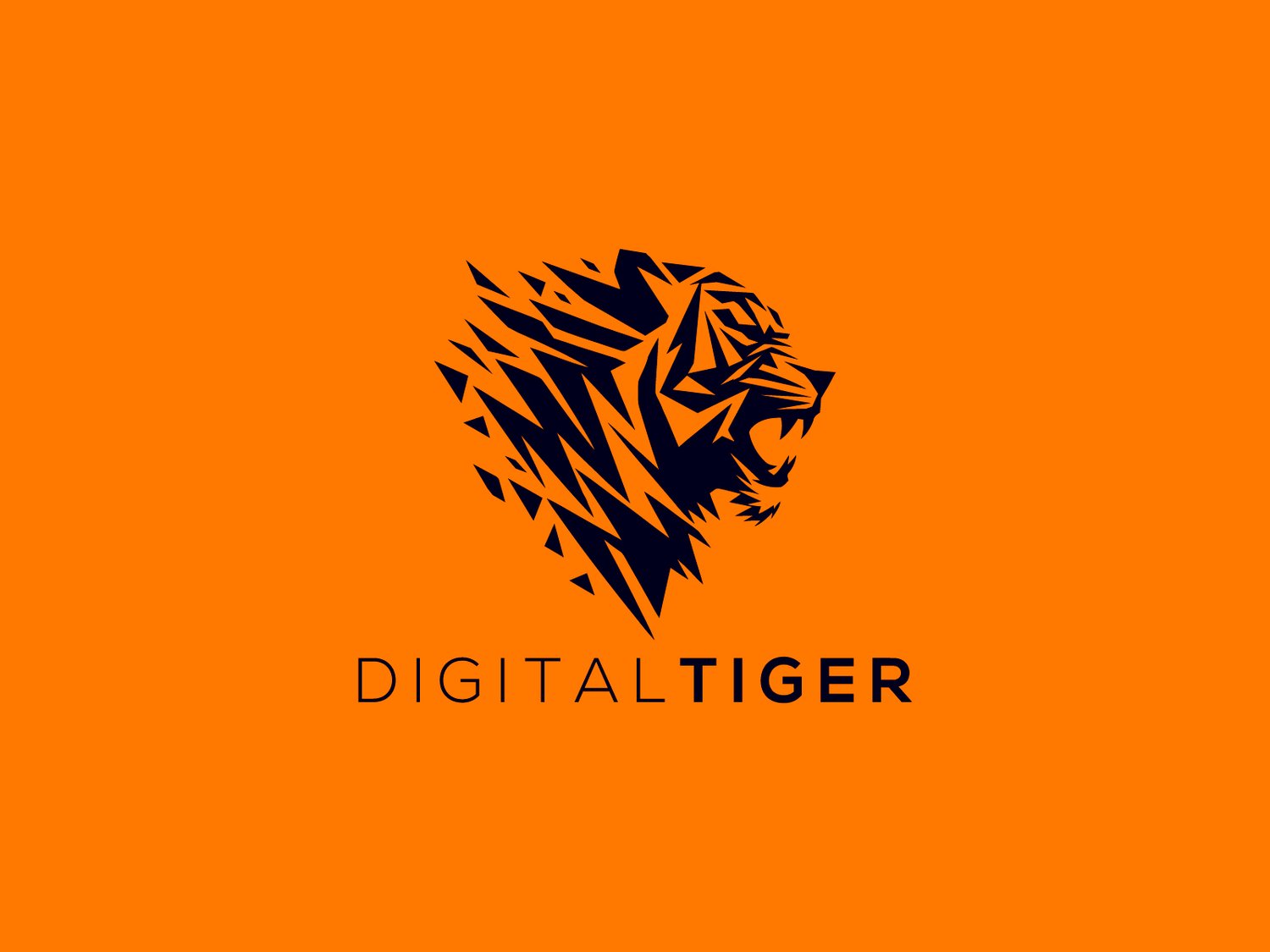 Hand-illustrated tiger logo featuring a powerful and intense design, ideal for branding, merchandise, and business identity.