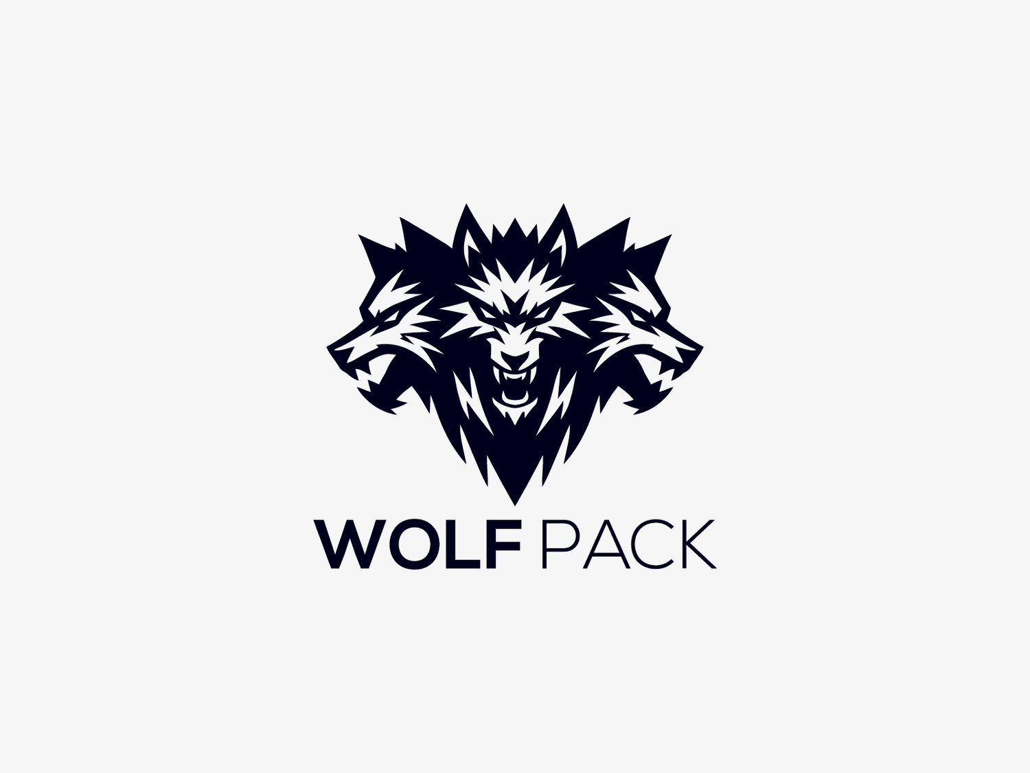 Hand-illustrated wolf logo featuring a fierce and dynamic design, ideal for branding, merchandise, and business identity.