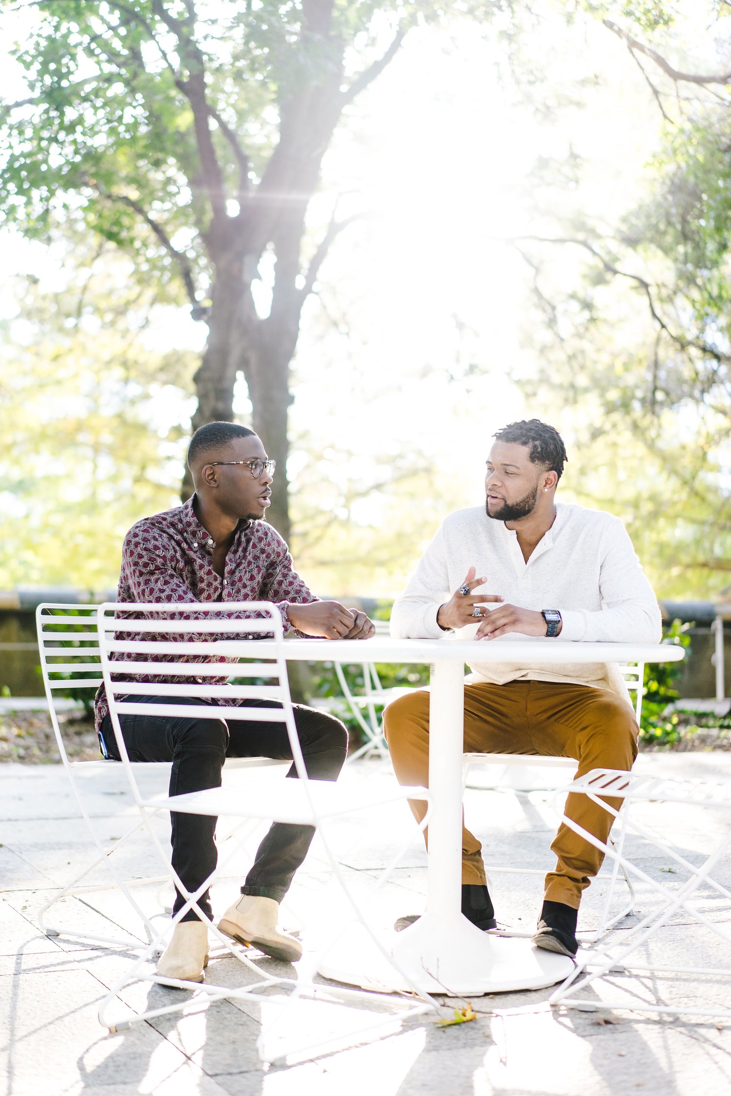 2 men having a good time hanging out. The power of a positive environment.