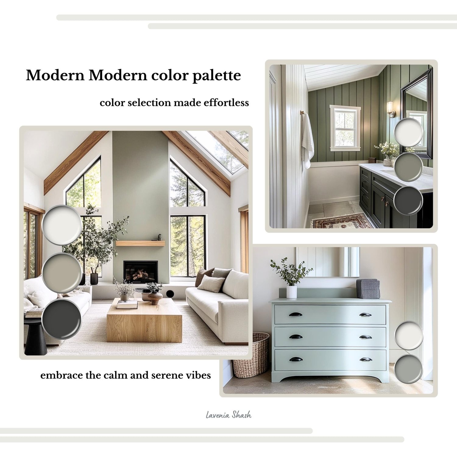 A Modern Mountain color palette with Sherwin Williams paint scheme. Organic earth tones for home interior.