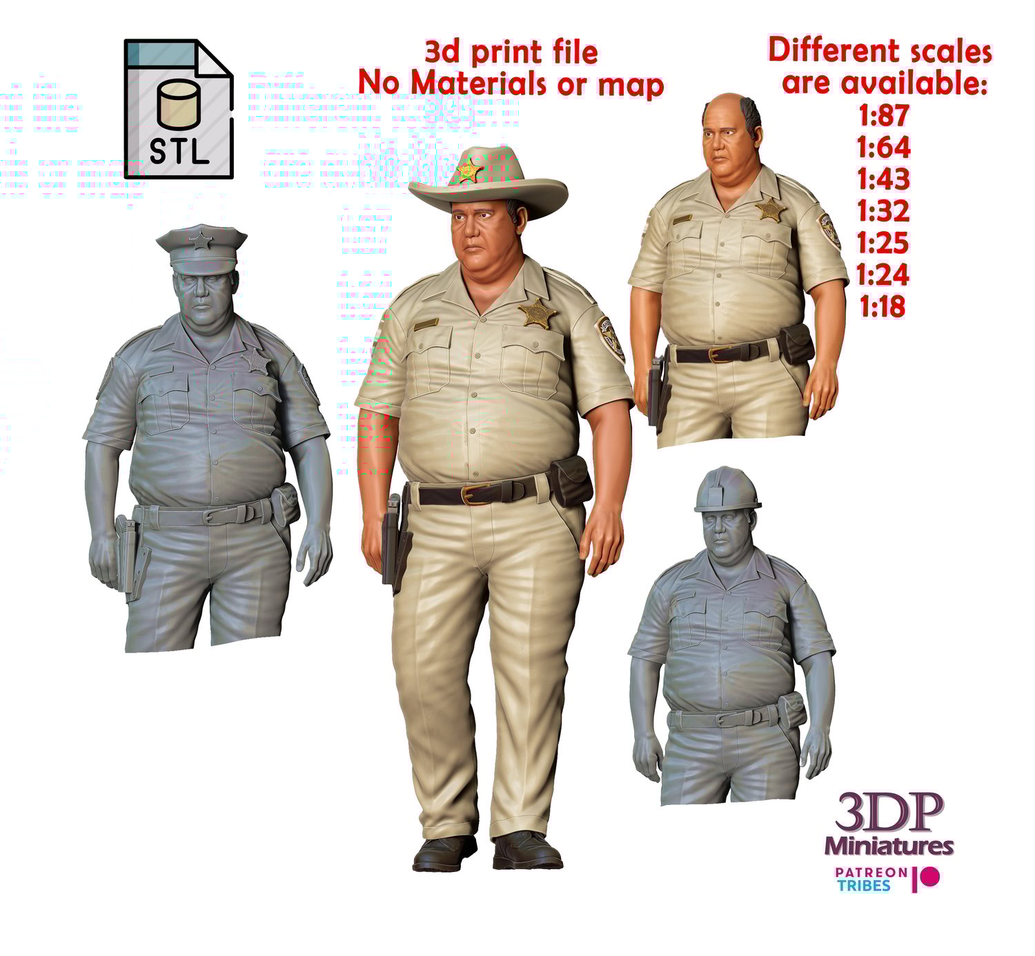 3DP Miniatures Overweight Police Officer2