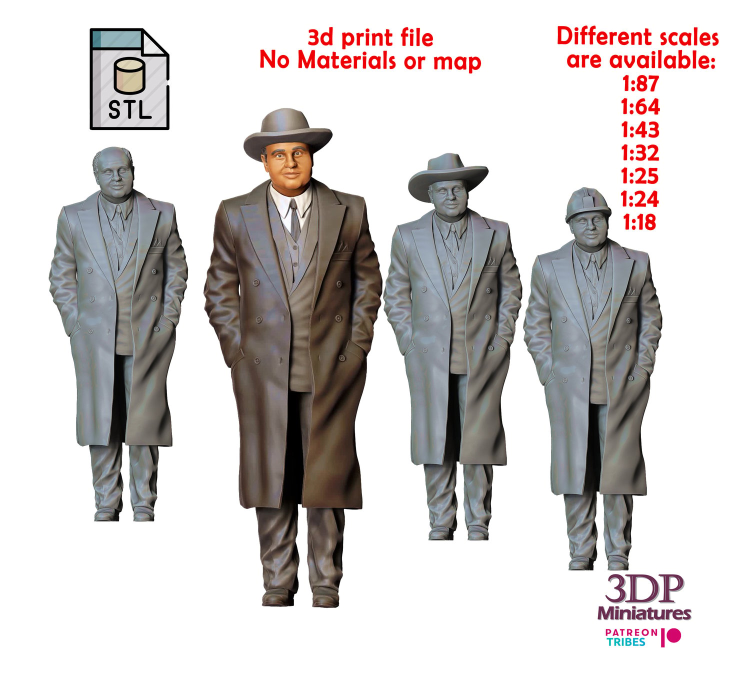 3DP Miniatures, Al Capone American gangster Scarface