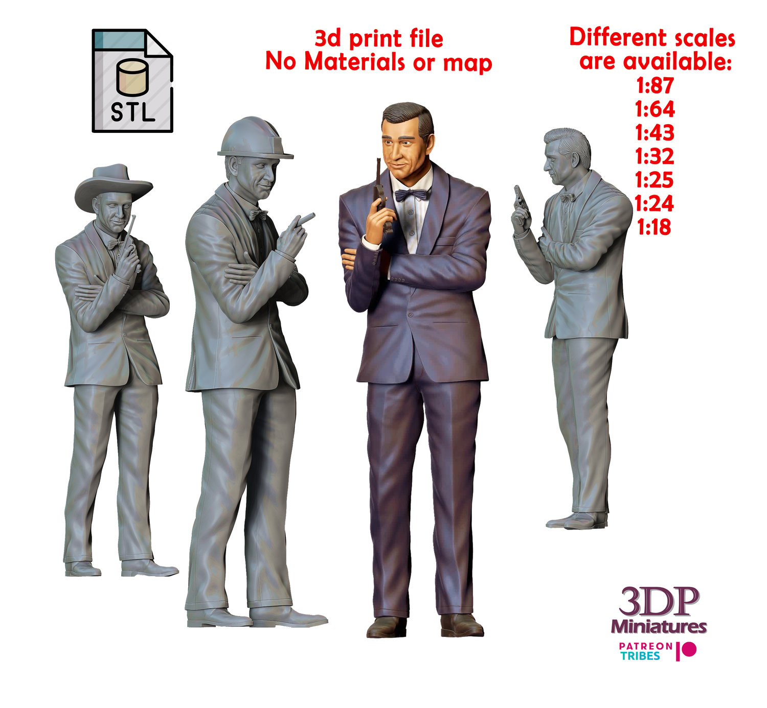 3DP Miniatures, N2 Sean Connery James Bond