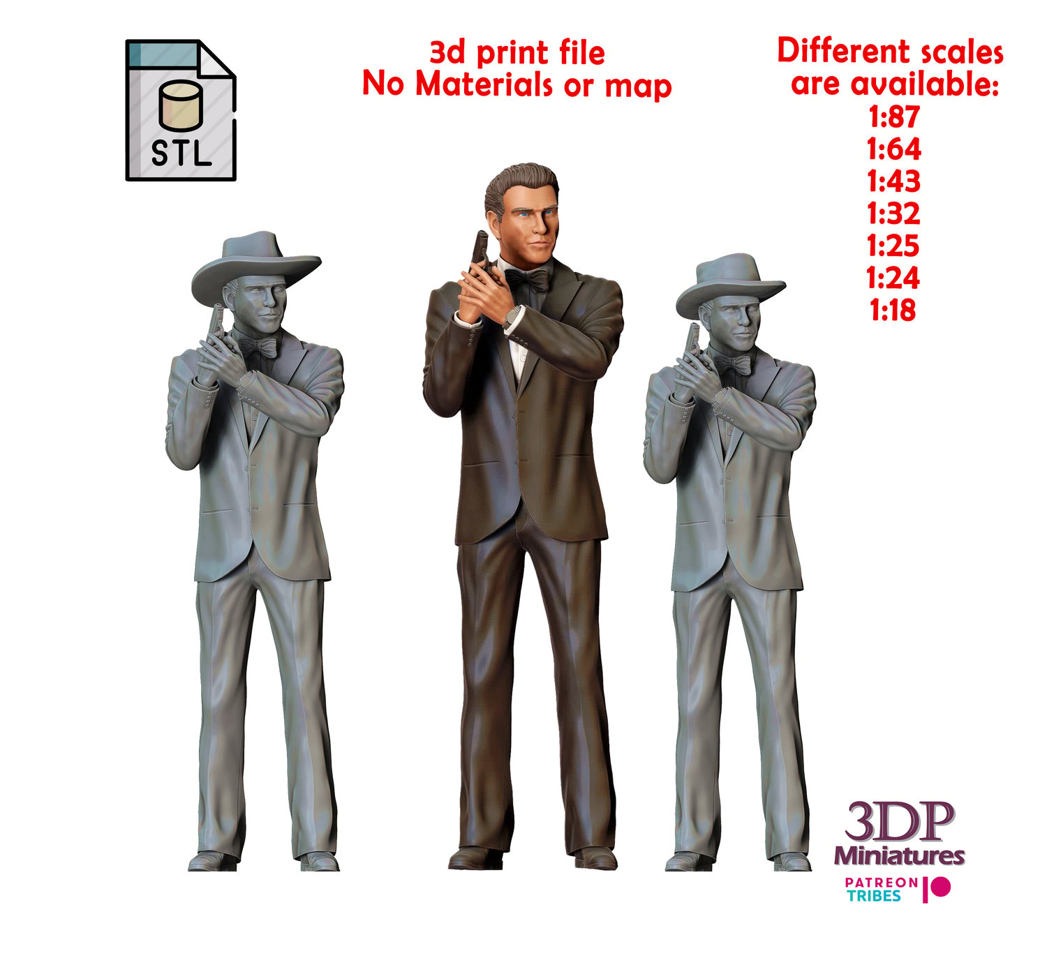 3DP Miniatures, N4 Pierce Brosnan james bond