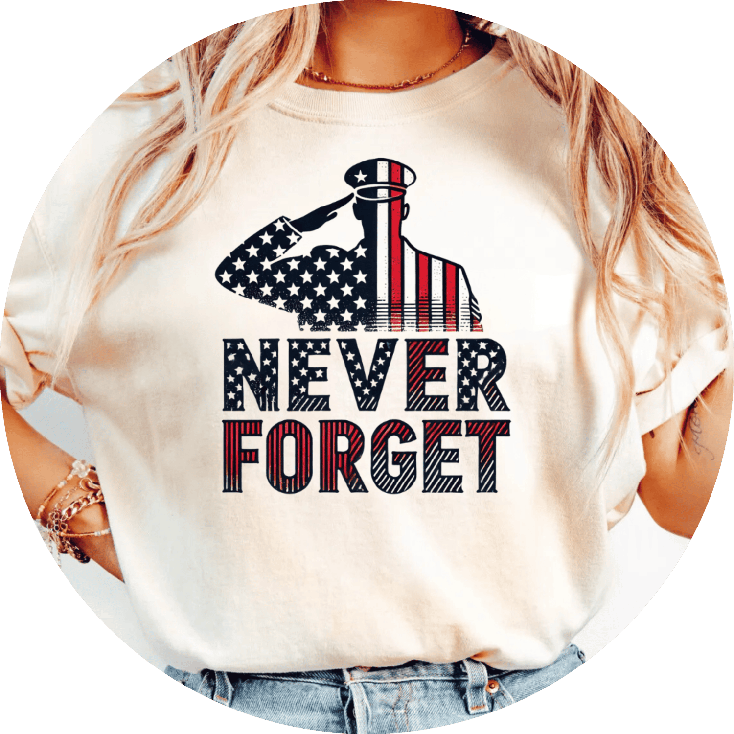 Patriotic Memorial Day Sublimation T-shirt design featuring red, white, and blue elements. Perfect for creating custom apparel to honor and celebrate Memorial Day.