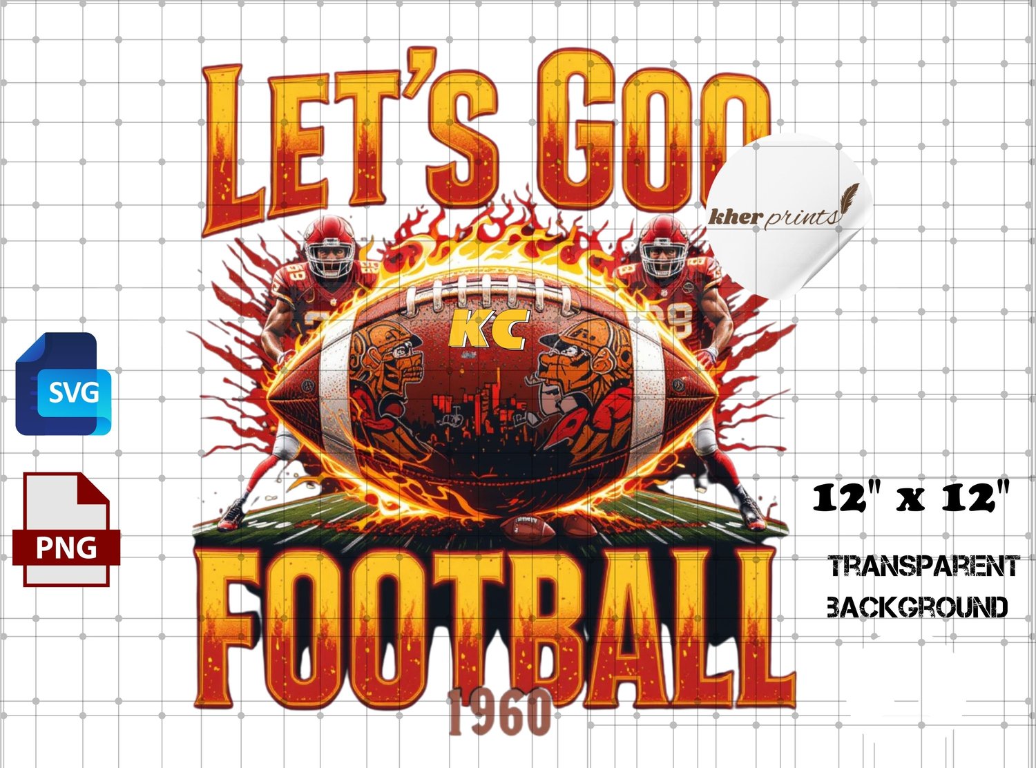 let's goo football png, KC Chief png, chief football png | Kansas City Red, Gold PNG SVG Files for T-Shirts and Crafts, instant downloand