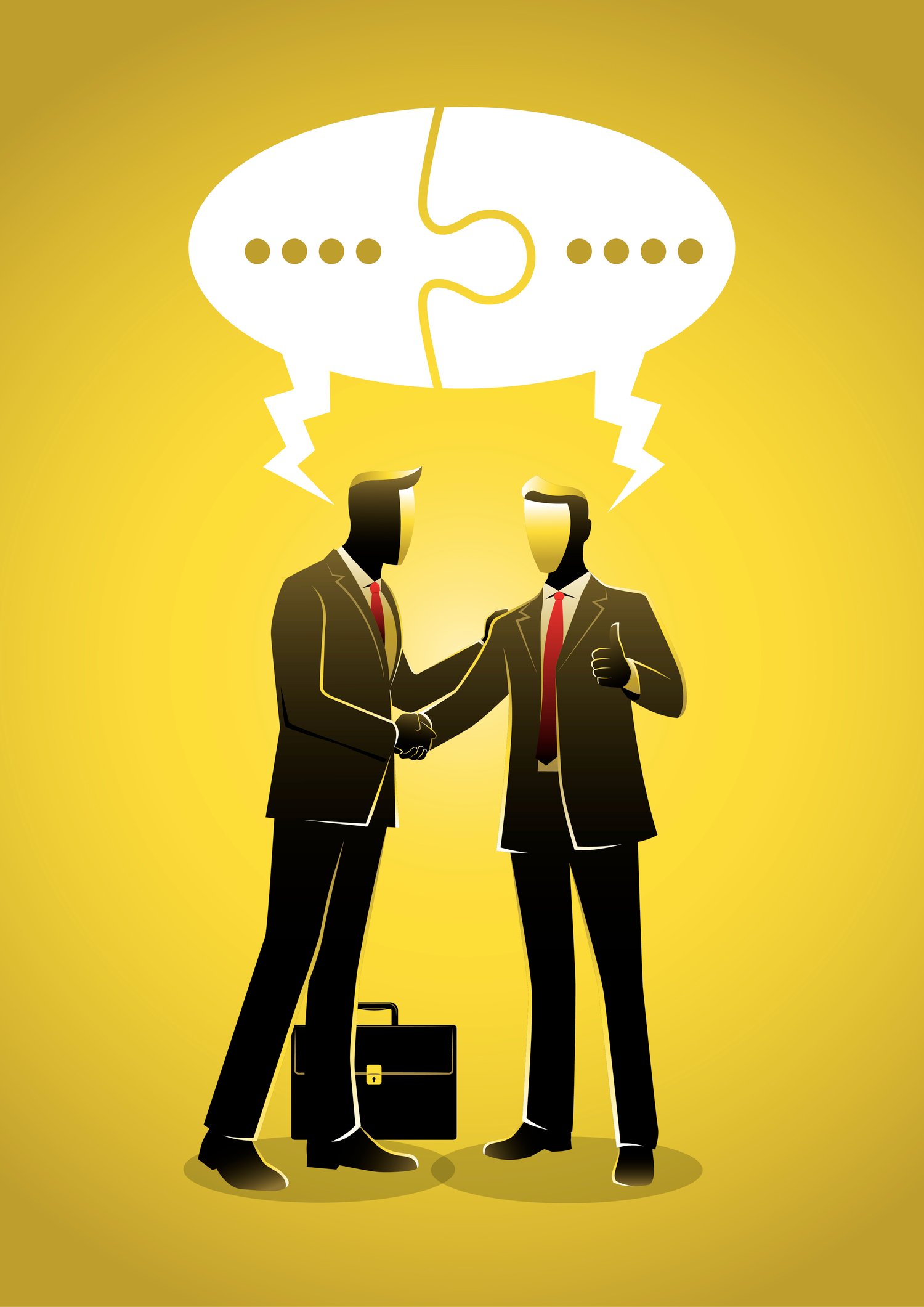 Communiquer sur le succès ou la solution ou l'accord de partenariat