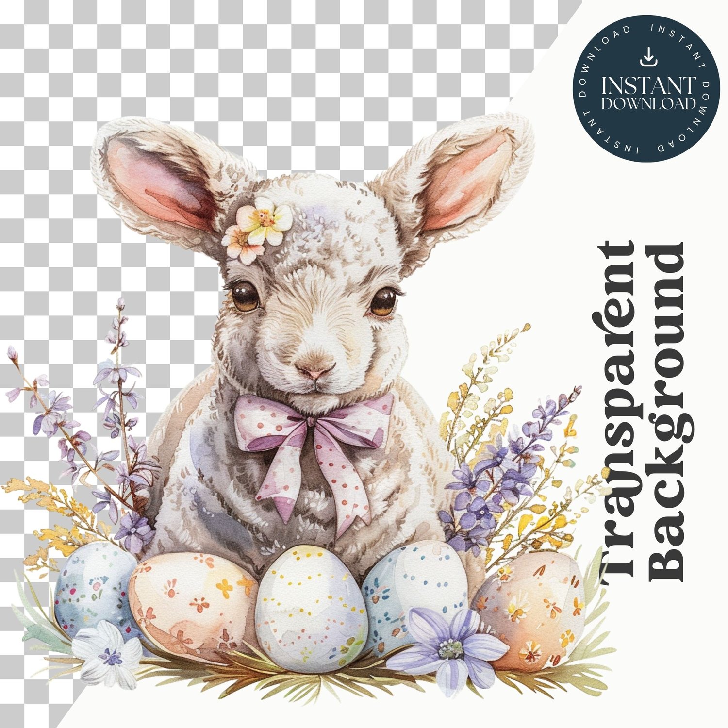 Adorable Watercolor Easter Clipart – 47 High-Res PNG Images for Spring Designs