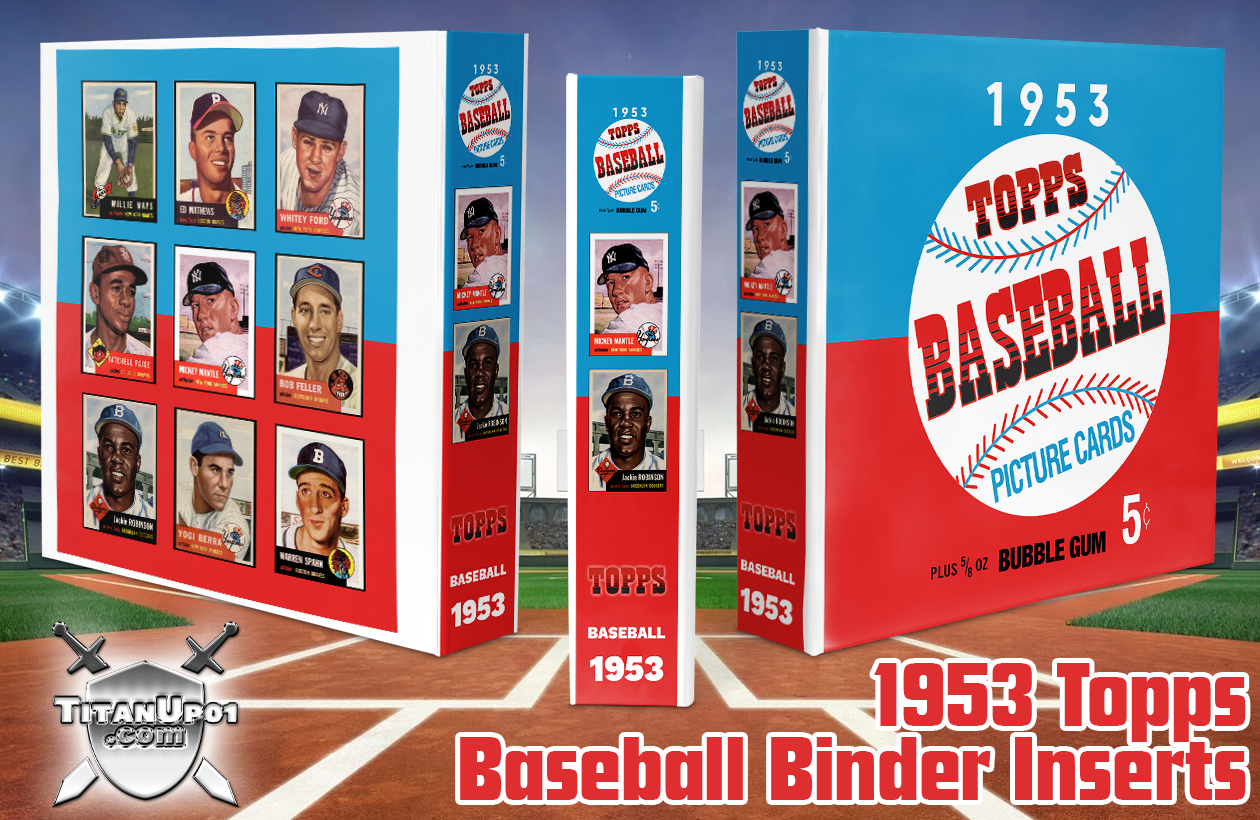 1953 Topps Baseball Cards Binder Inserts
