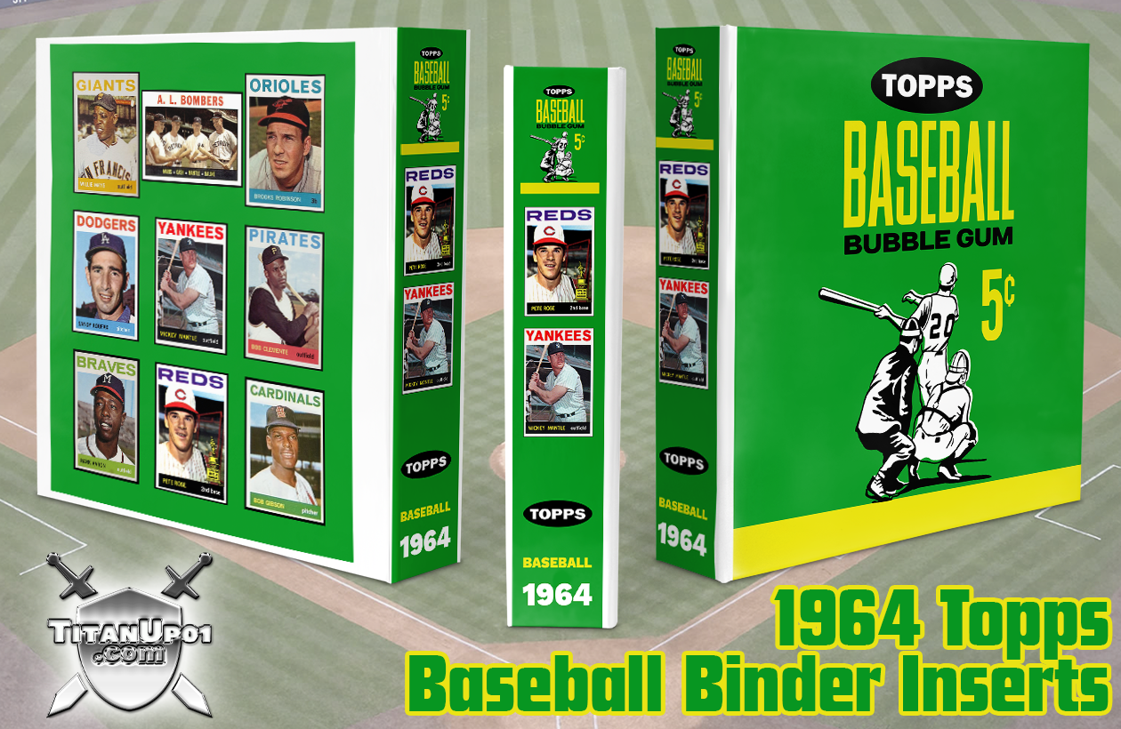 1964 Topps Baseball Cards Binder Inserts