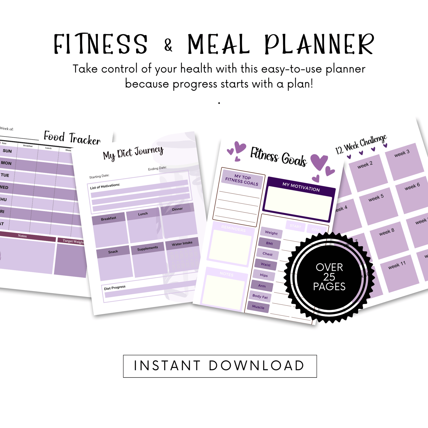 Printable Fitness and Meal Planner - Payhip
