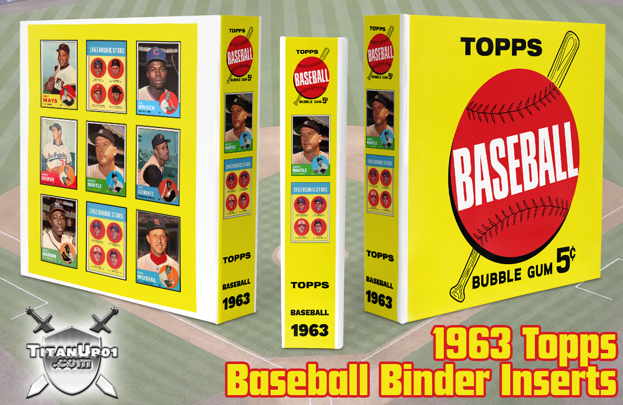 1963 Topps Baseball Cards Binder Inserts