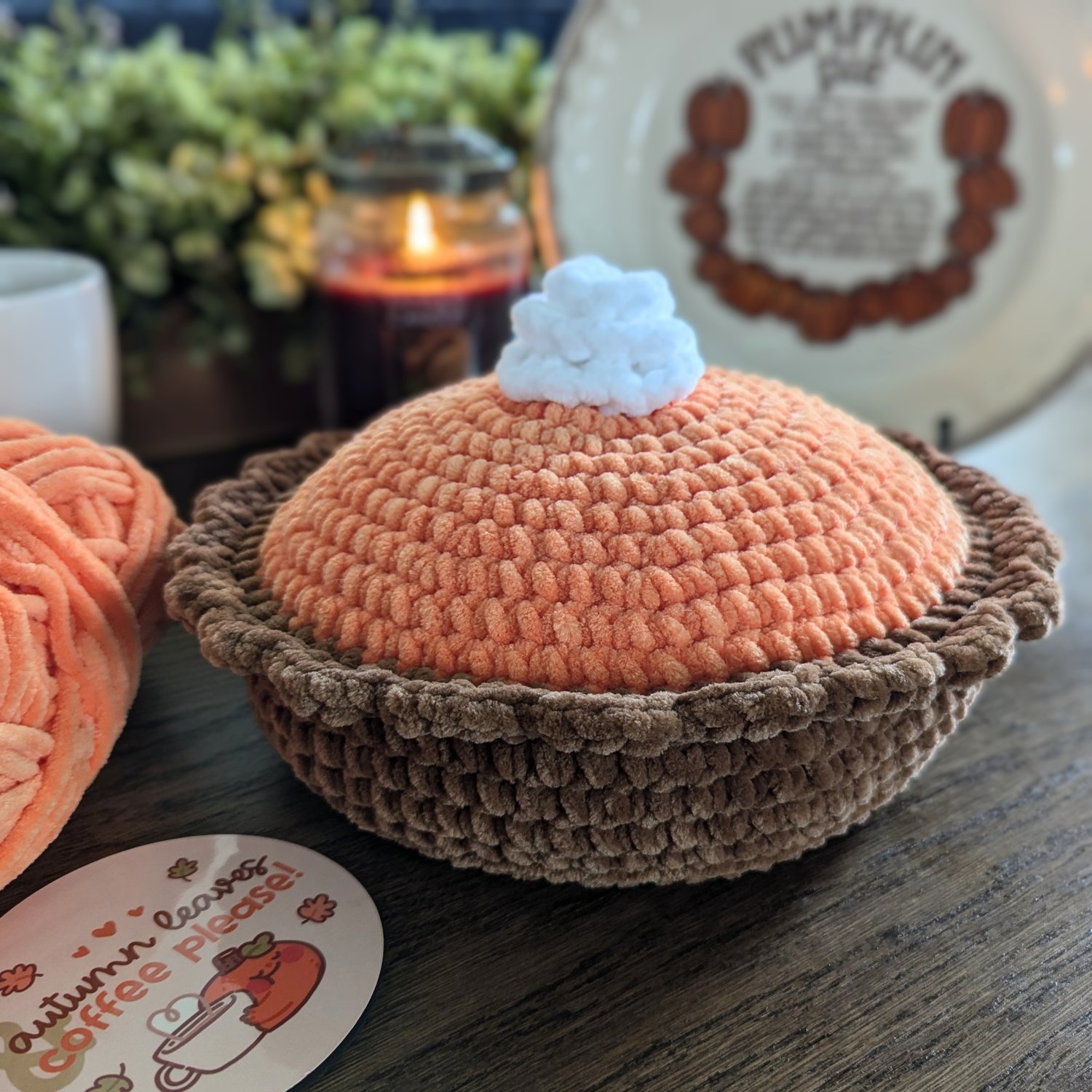 Pumpkin Pie Plush Crochet Pattern side view