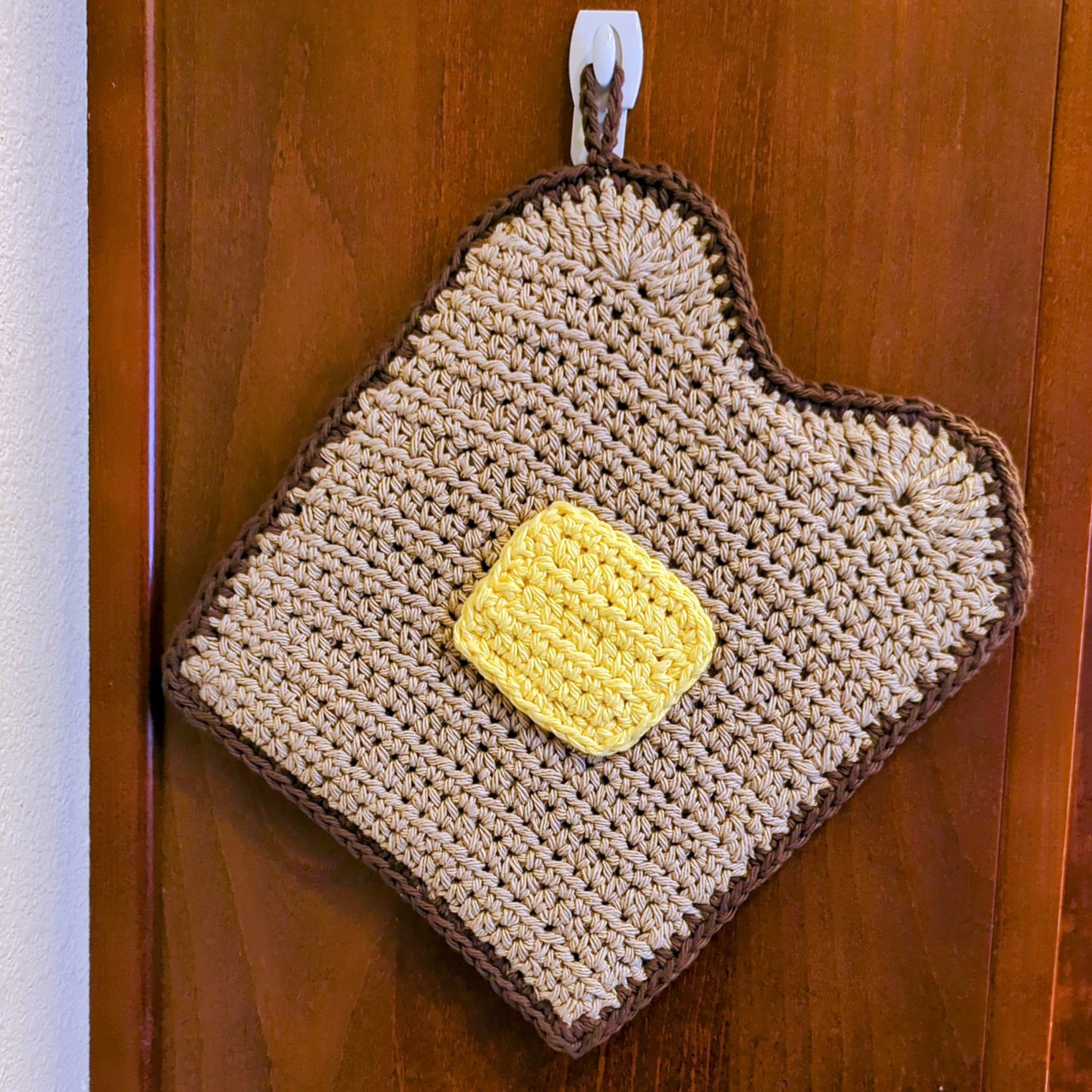 Buttered Toast Potholder Crochet Pattern