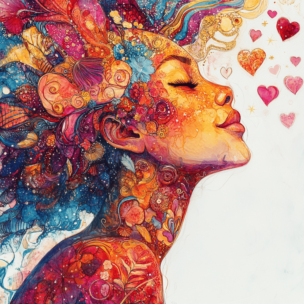 Expression of self love and awareness. Emotional Intelligence and unconditional love
