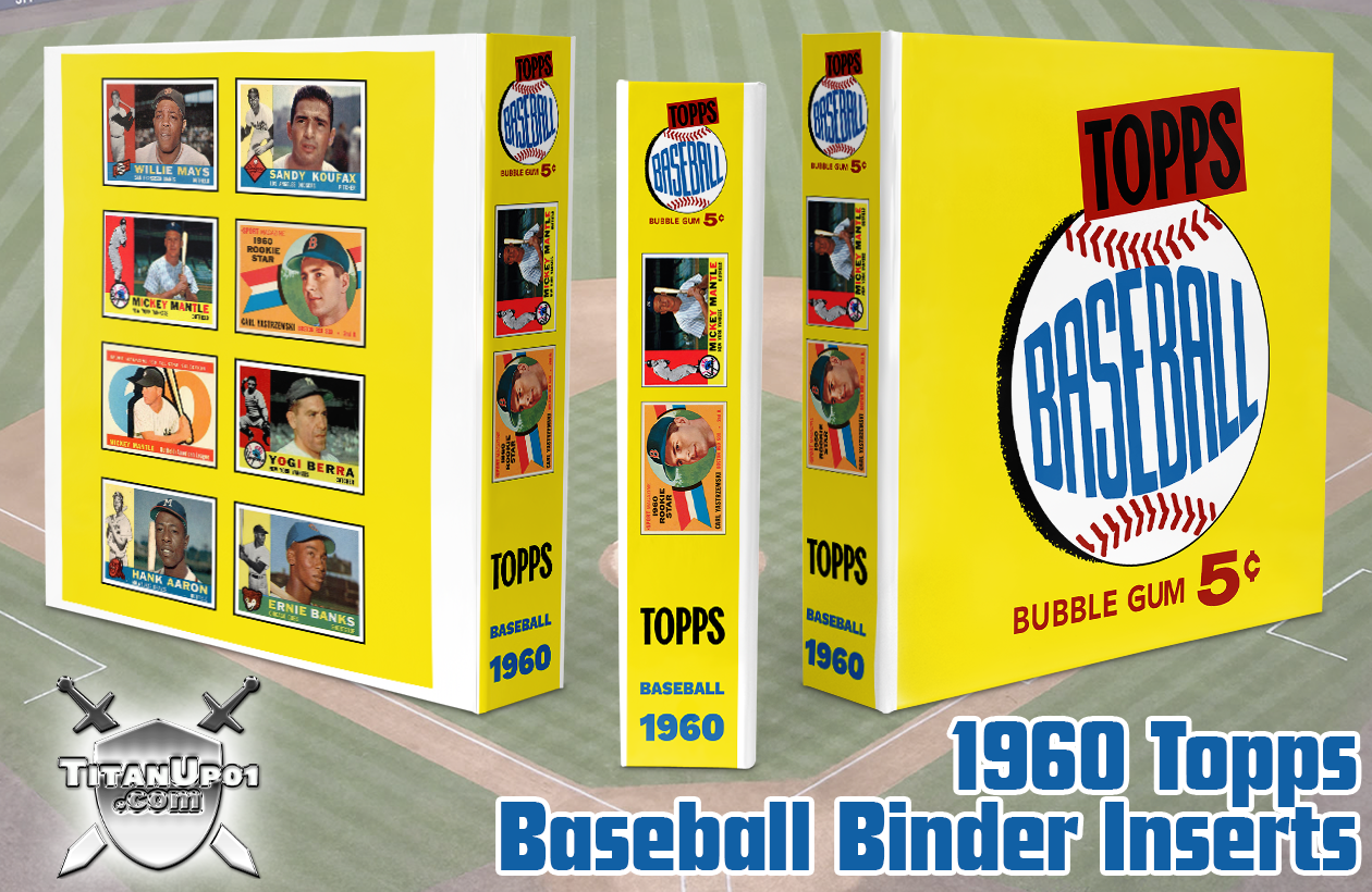 1960 Topps Baseball Cards Binder Inserts