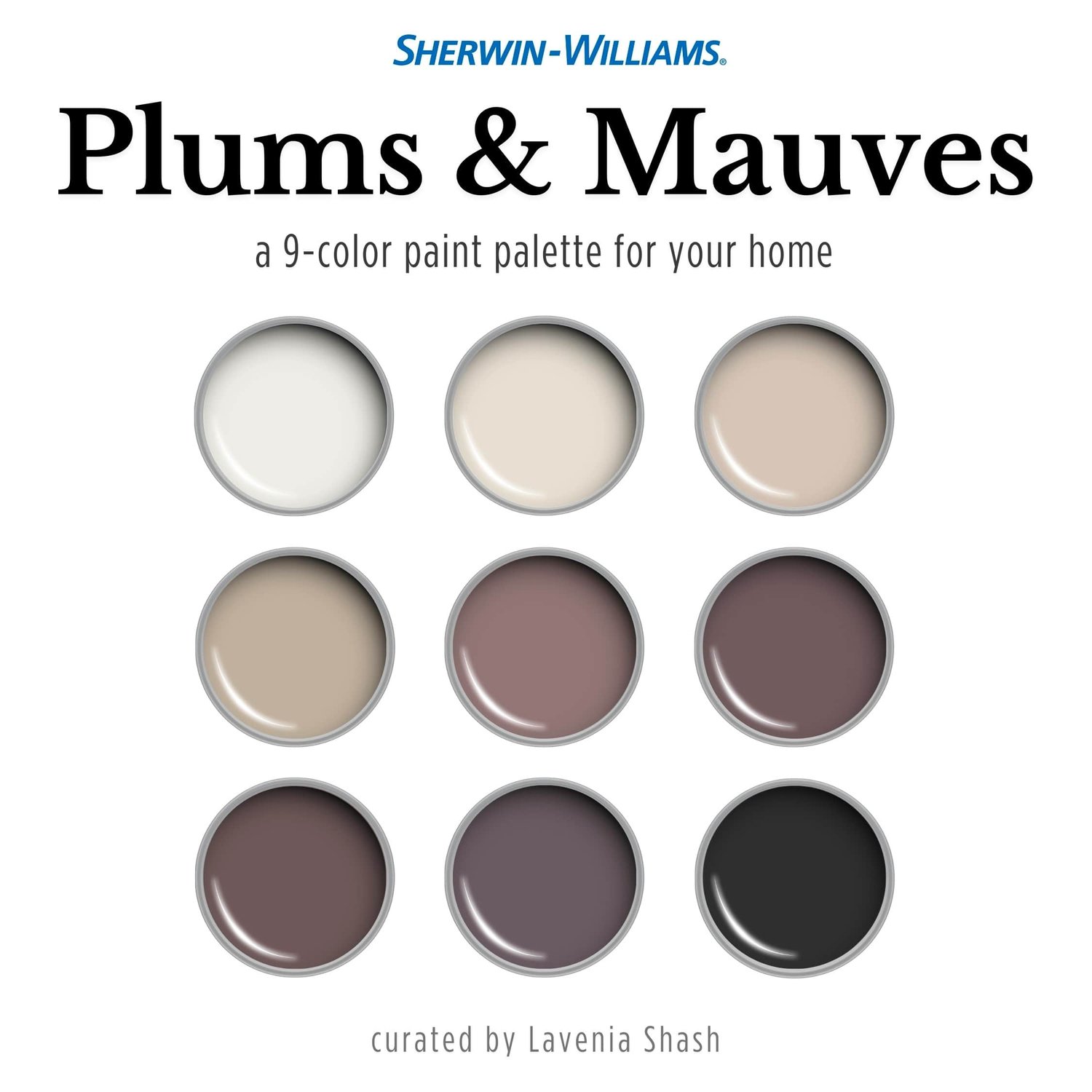 Plum And Mauve Paint Color Palette with Sherwin Williams Muted And Dark Purples for Whole House Interior