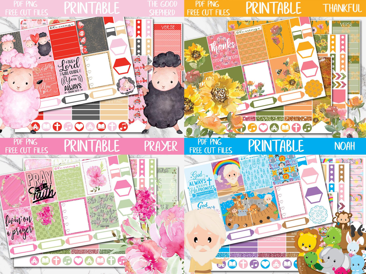 Christian Sticker Kits Bundle | Bible Journal Printable Stickers, Bible ...