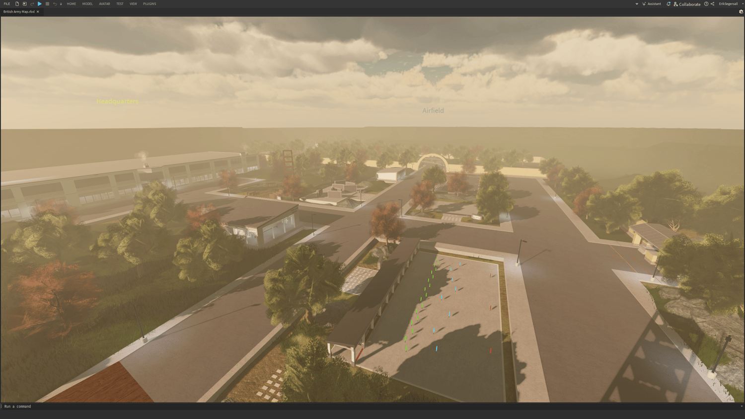 War simulation map featuring large training grounds