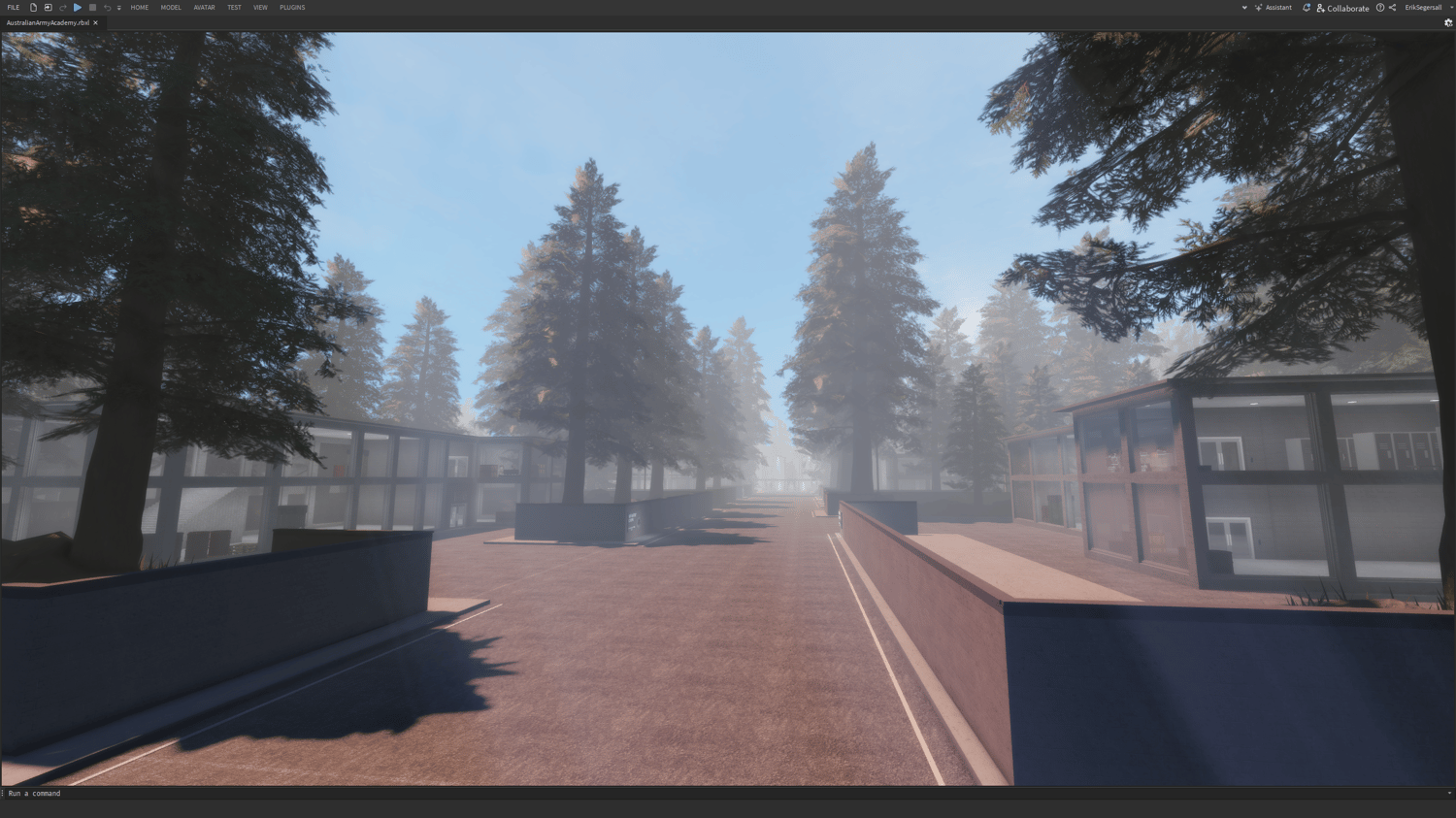 Shooting range for military training in a Roblox army map