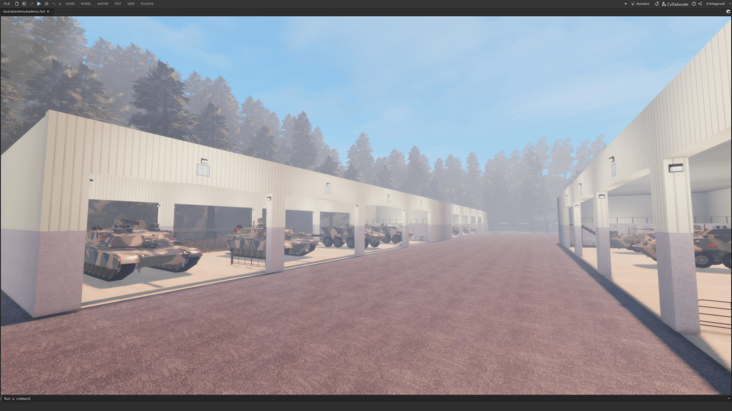 Regimental buildings for structured military training in Roblox