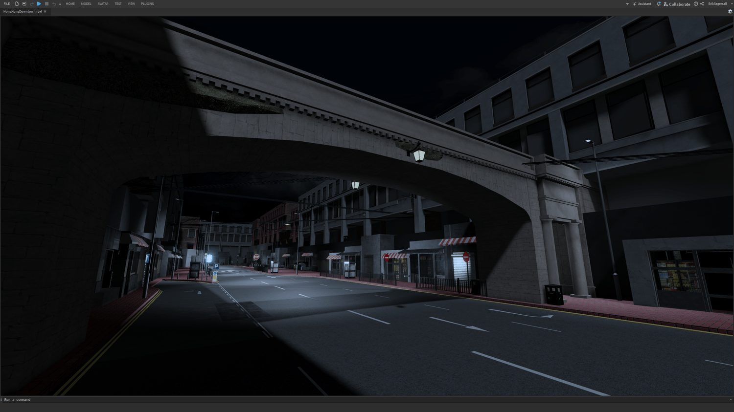 Expansive Hong Kong-inspired environment with multiple streets and shops