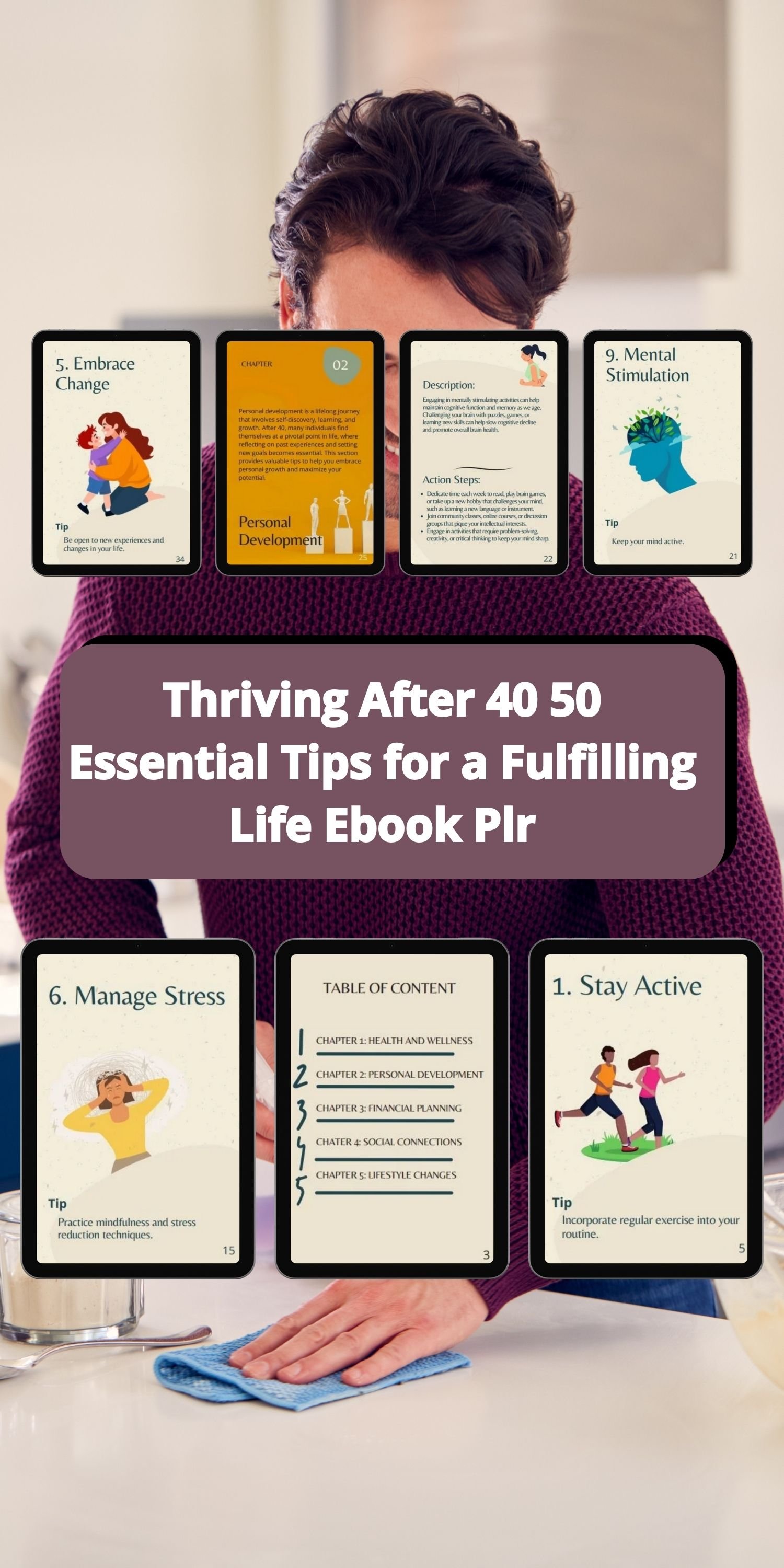 Thriving After 40: 50 Essential Tips for a Fulfilling Life Ebook Plr