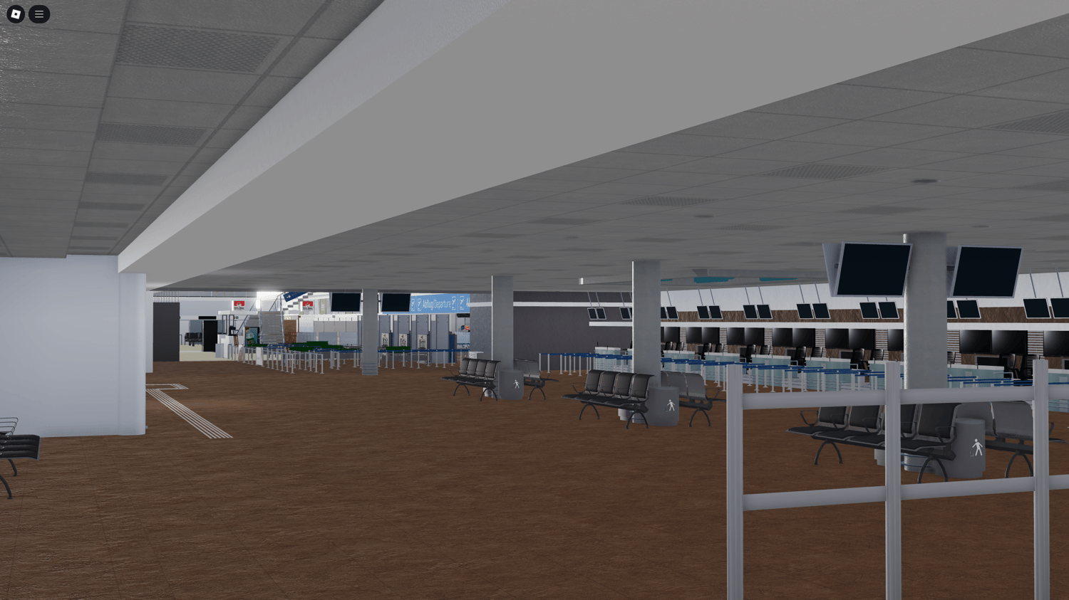 Fully designed airport with interior and exterior details