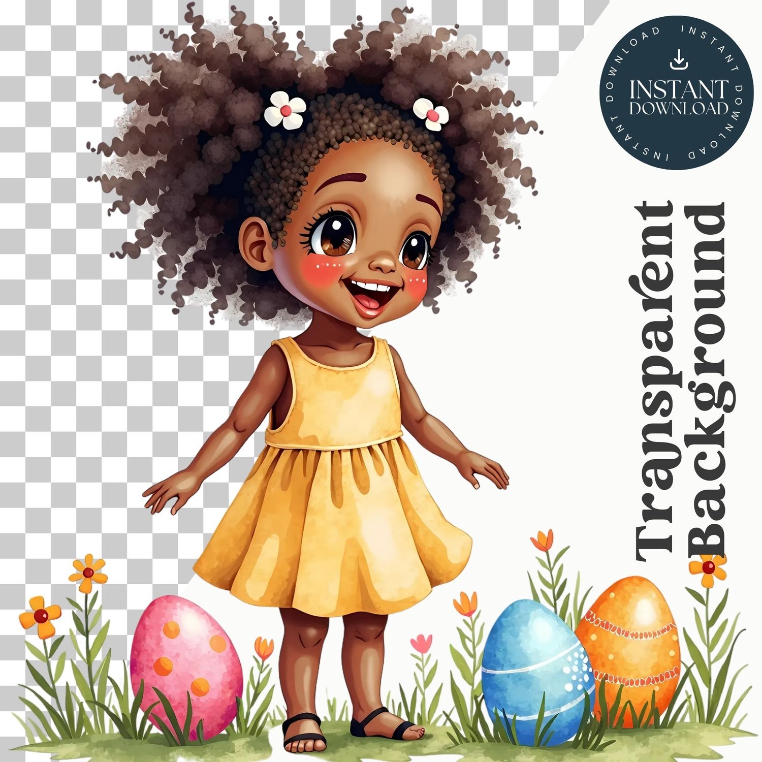 Cute Watercolor Easter Clipart – 24 High-Res PNG Images for Spring Designs