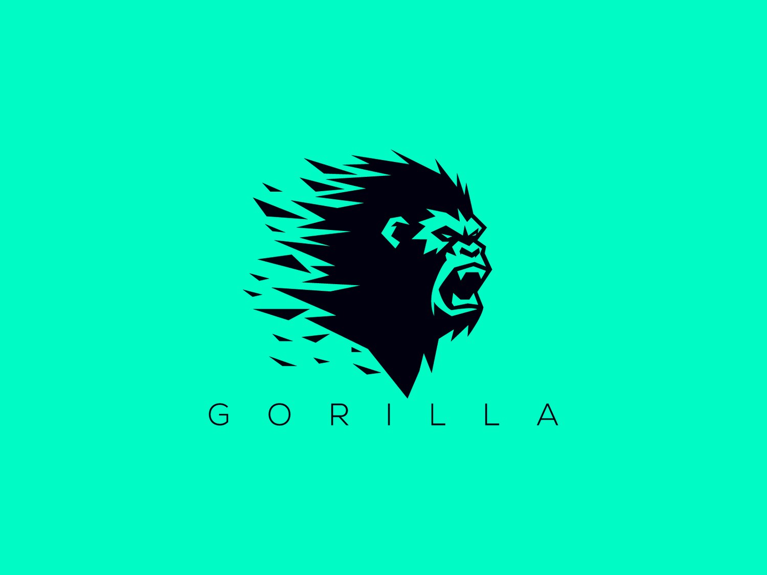 Hand-illustrated gorilla logo with a fierce and dominant design, ideal for branding, merchandise, and business identity.