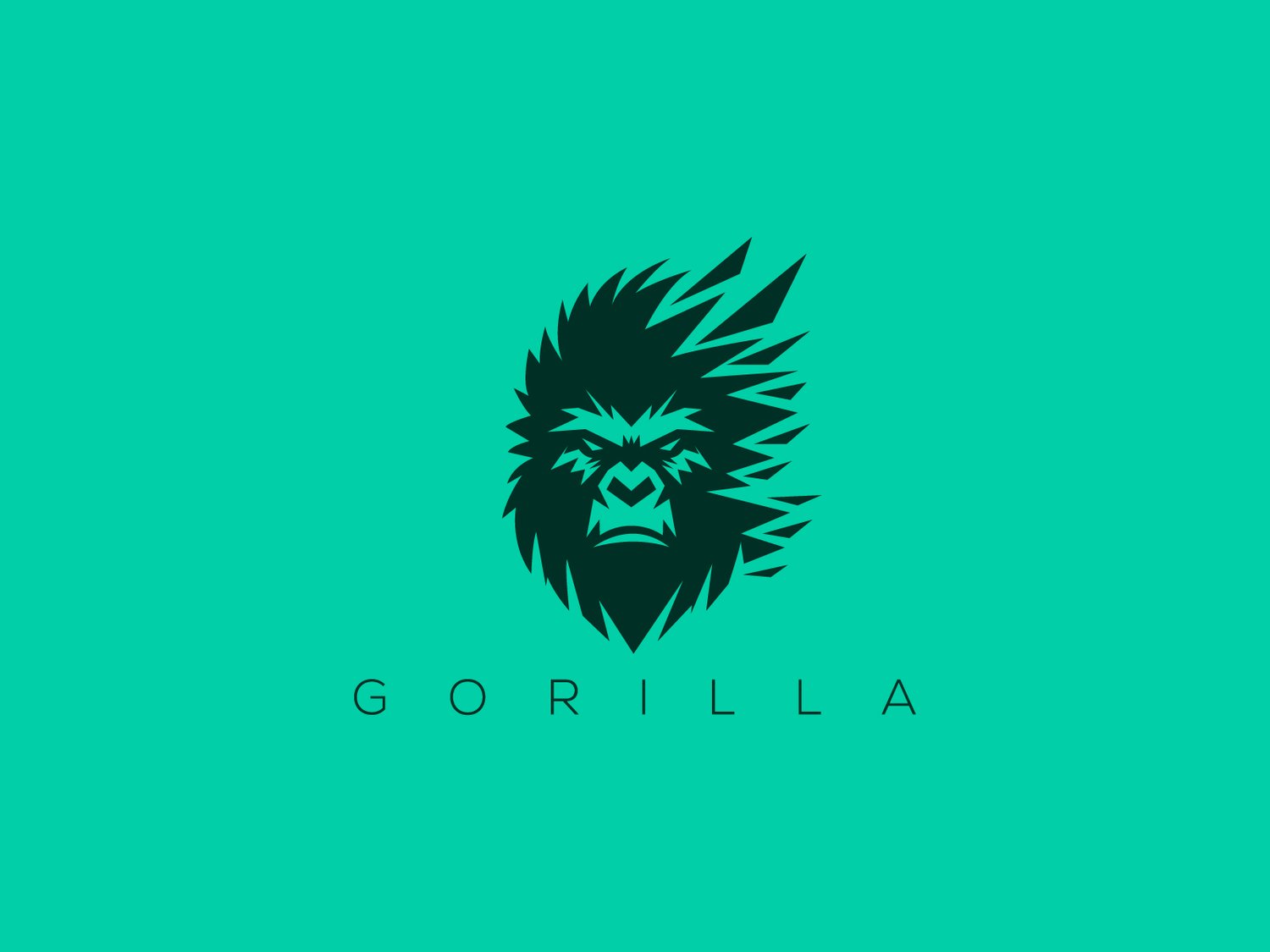 Hand-illustrated gorilla logo with a fierce and dominant design, ideal for branding, merchandise, and business identity.