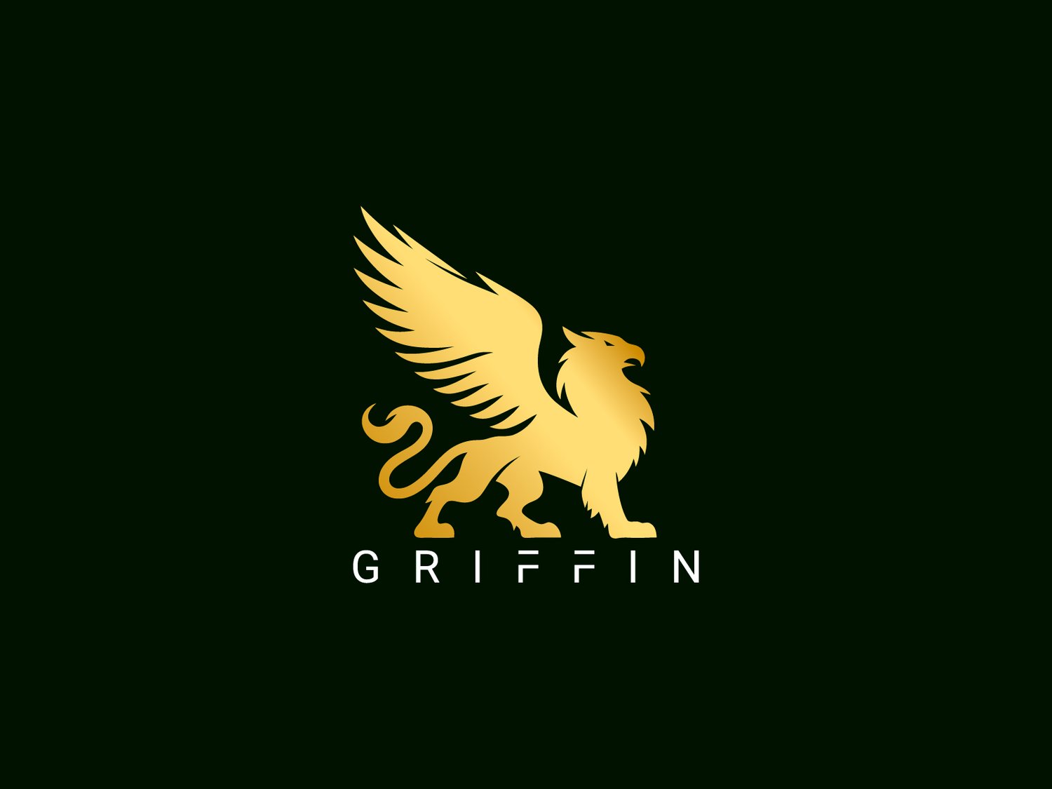 Hand-illustrated griffin logo with a majestic and powerful design, ideal for branding, merchandise, and business identity.