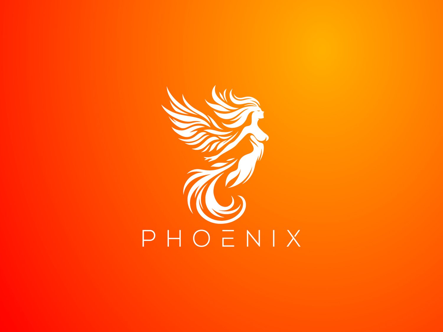 Hand-illustrated phoenix logo with a fiery and majestic design, perfect for branding, merchandise, and business identity.