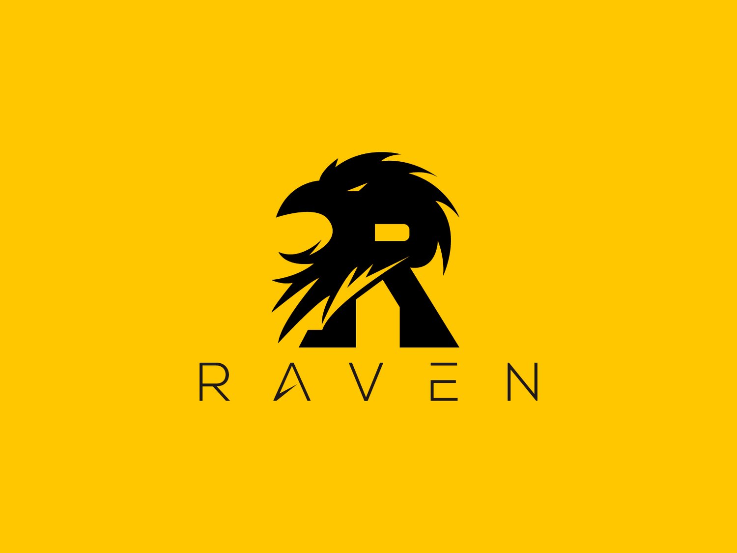 Hand-illustrated raven logo with a bold and mystical design, ideal for branding, merchandise, and business identity.