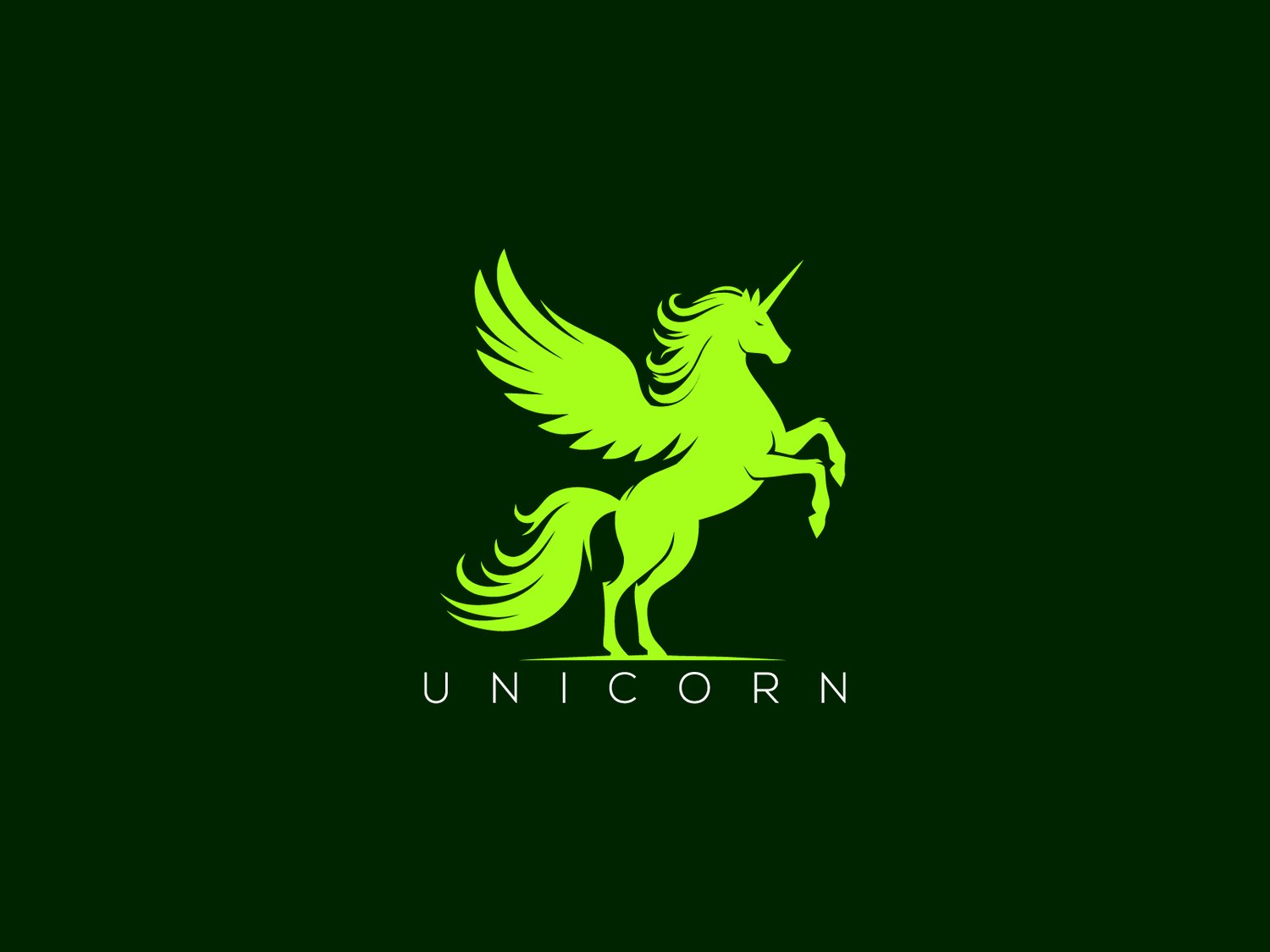 Hand-drawn unicorn logo with a graceful and magical design, perfect for branding, luxury products, and merchandise.