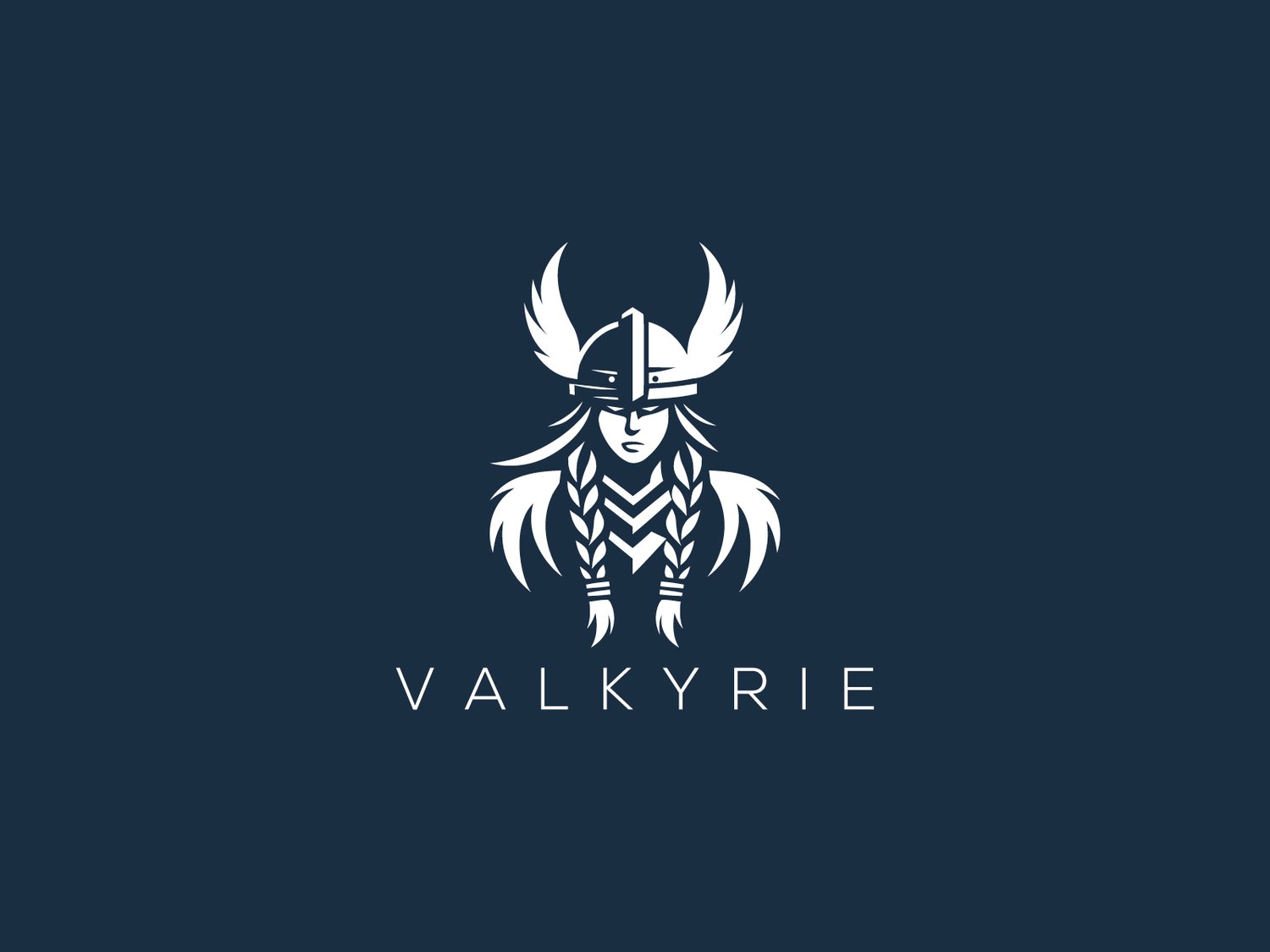 Hand-illustrated Valkyrie logo featuring a strong and elegant warrior design, ideal for bold and impactful branding.