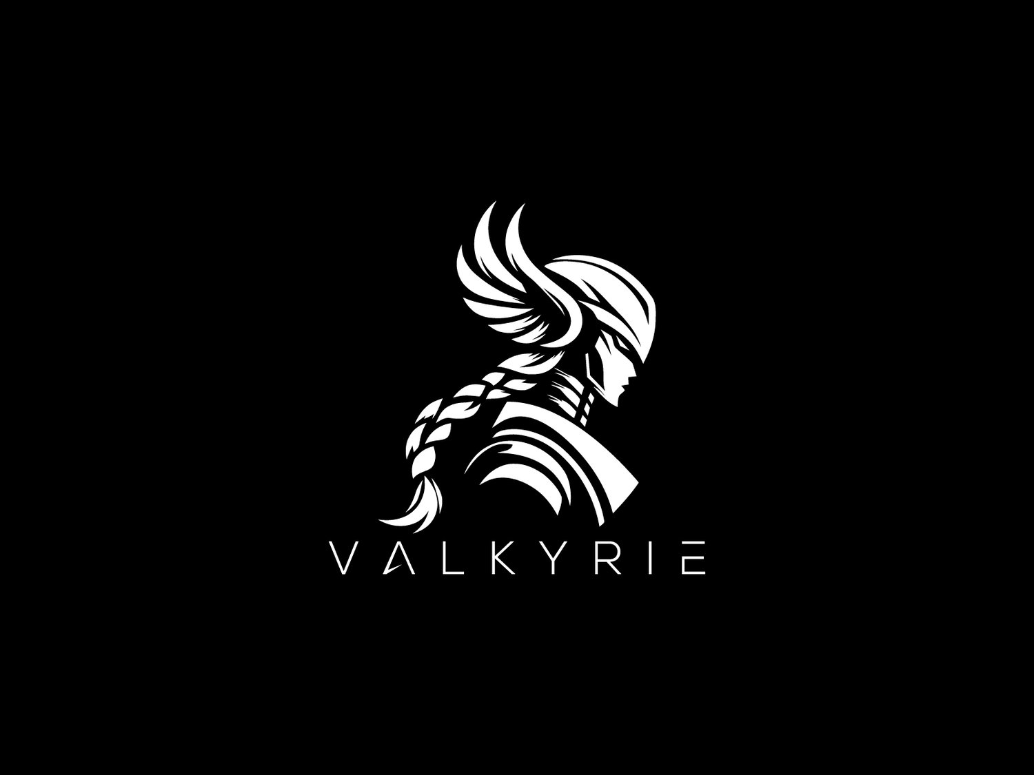 Hand-illustrated Valkyrie logo featuring a strong and elegant warrior design, ideal for bold and impactful branding.