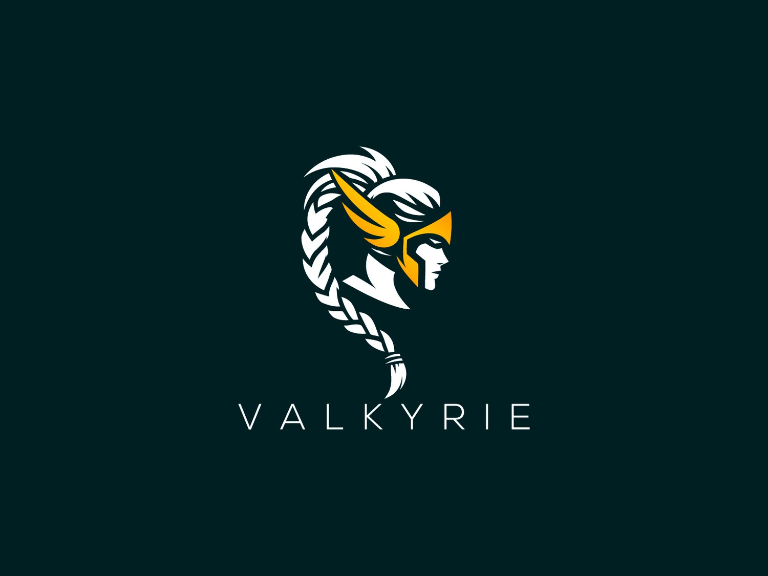 Hand-illustrated Valkyrie logo featuring a strong and elegant warrior design, ideal for bold and impactful branding.