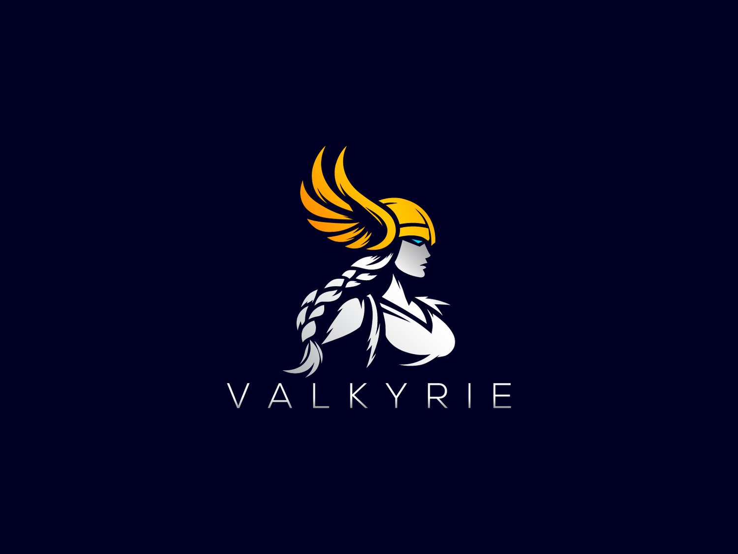 Hand-illustrated Valkyrie logo featuring a strong and elegant warrior design, ideal for bold and impactful branding.