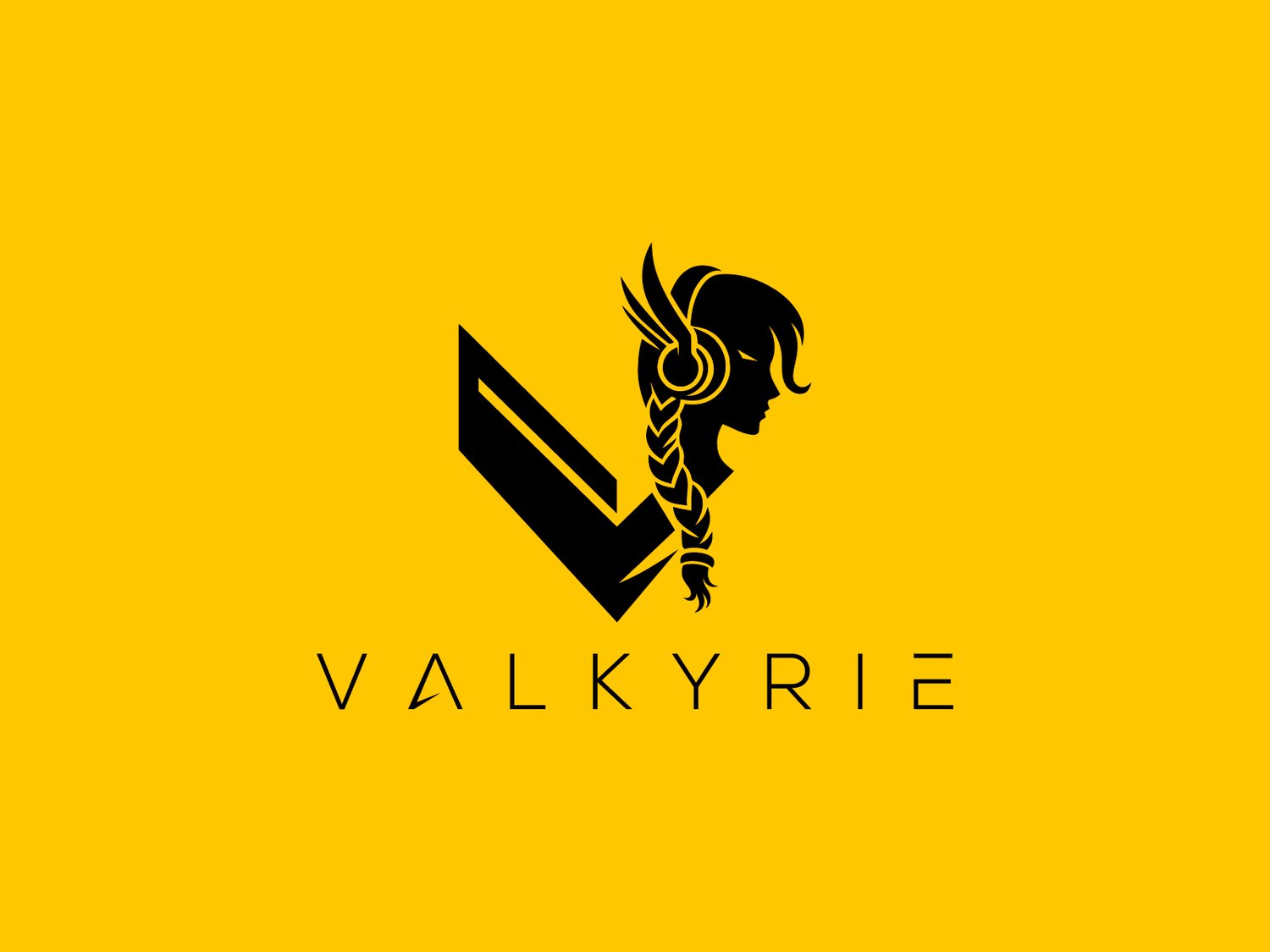 Hand-illustrated Valkyrie logo featuring a strong and elegant warrior design, ideal for bold and impactful branding.