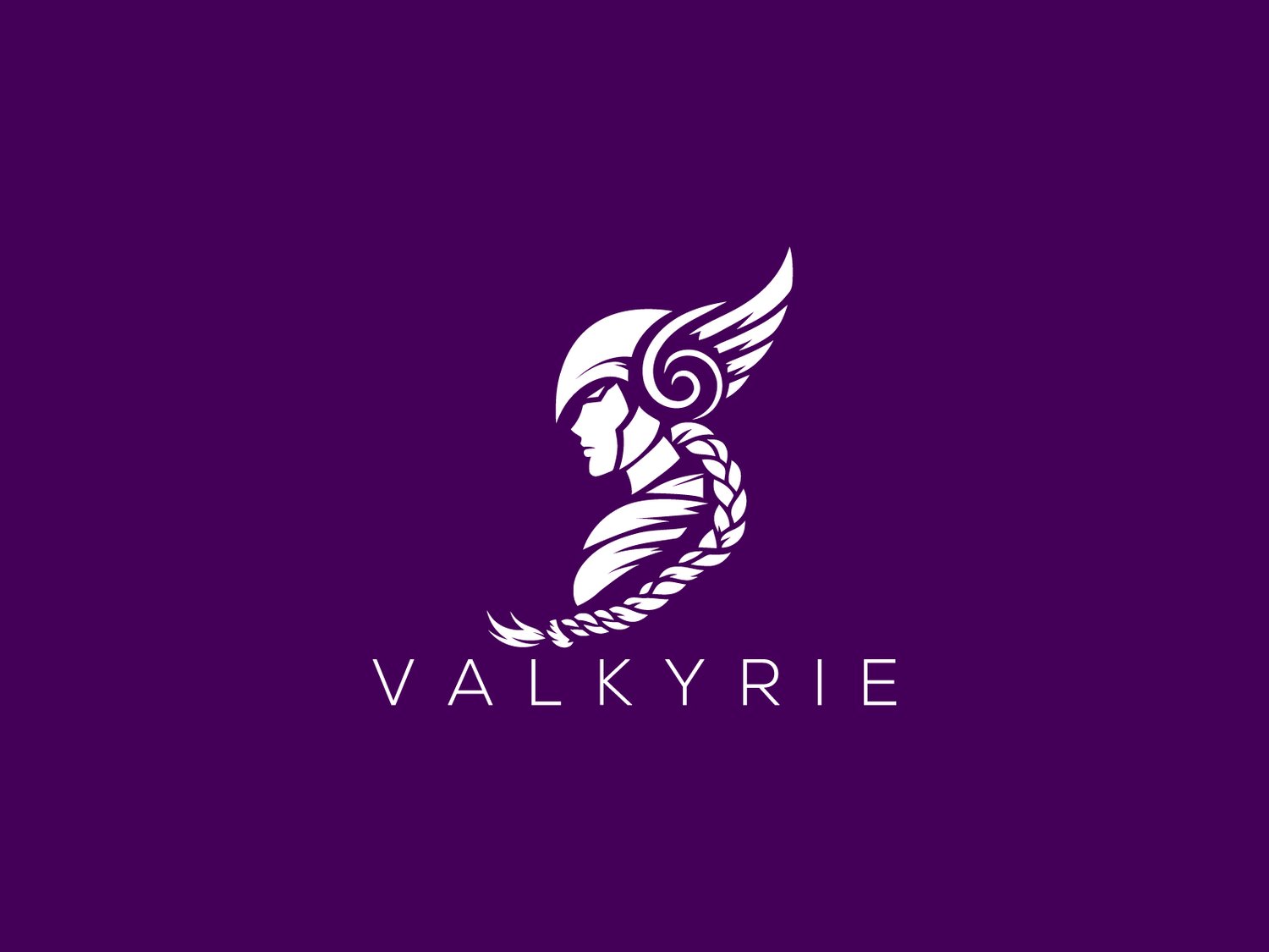 Hand-illustrated Valkyrie logo featuring a strong and elegant warrior design, ideal for bold and impactful branding.
