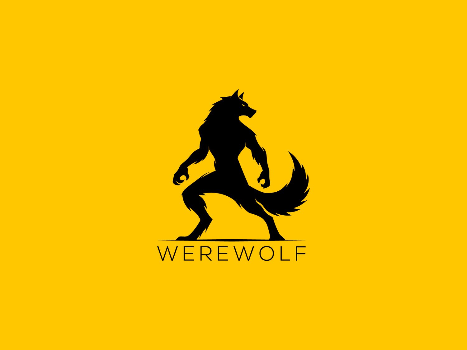 Hand-illustrated fierce werewolf logo with sharp details, perfect for gaming, esports, and branding.