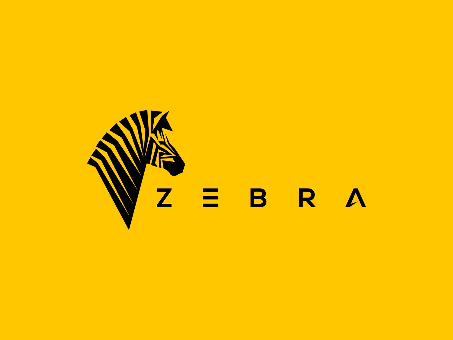 Hand-illustrated, custom zebra logo representing a modern and creative brand identity.