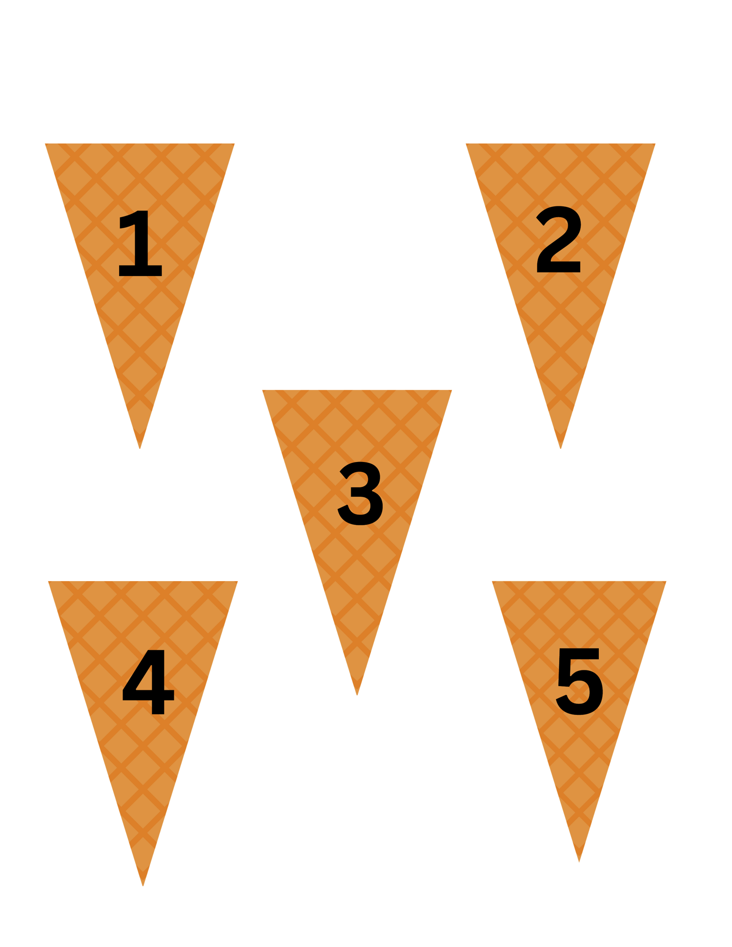 Ice Cream Cone Numbers File Folder Game